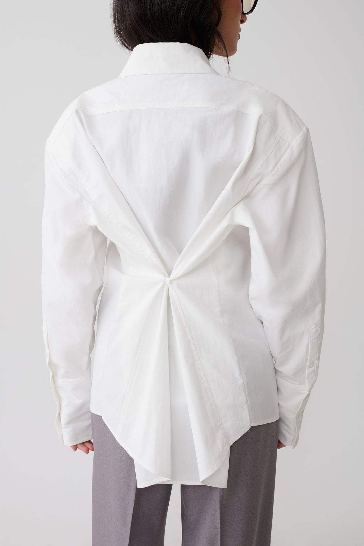 Rosalind Button Back Cotton Shirt - White