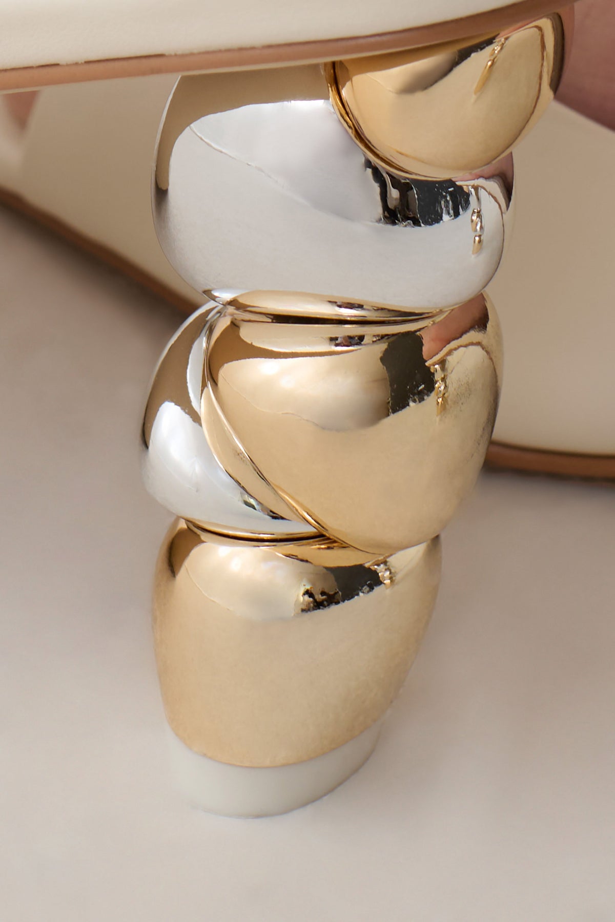 Zola Sandal With Pebble Heel - Ivory #5