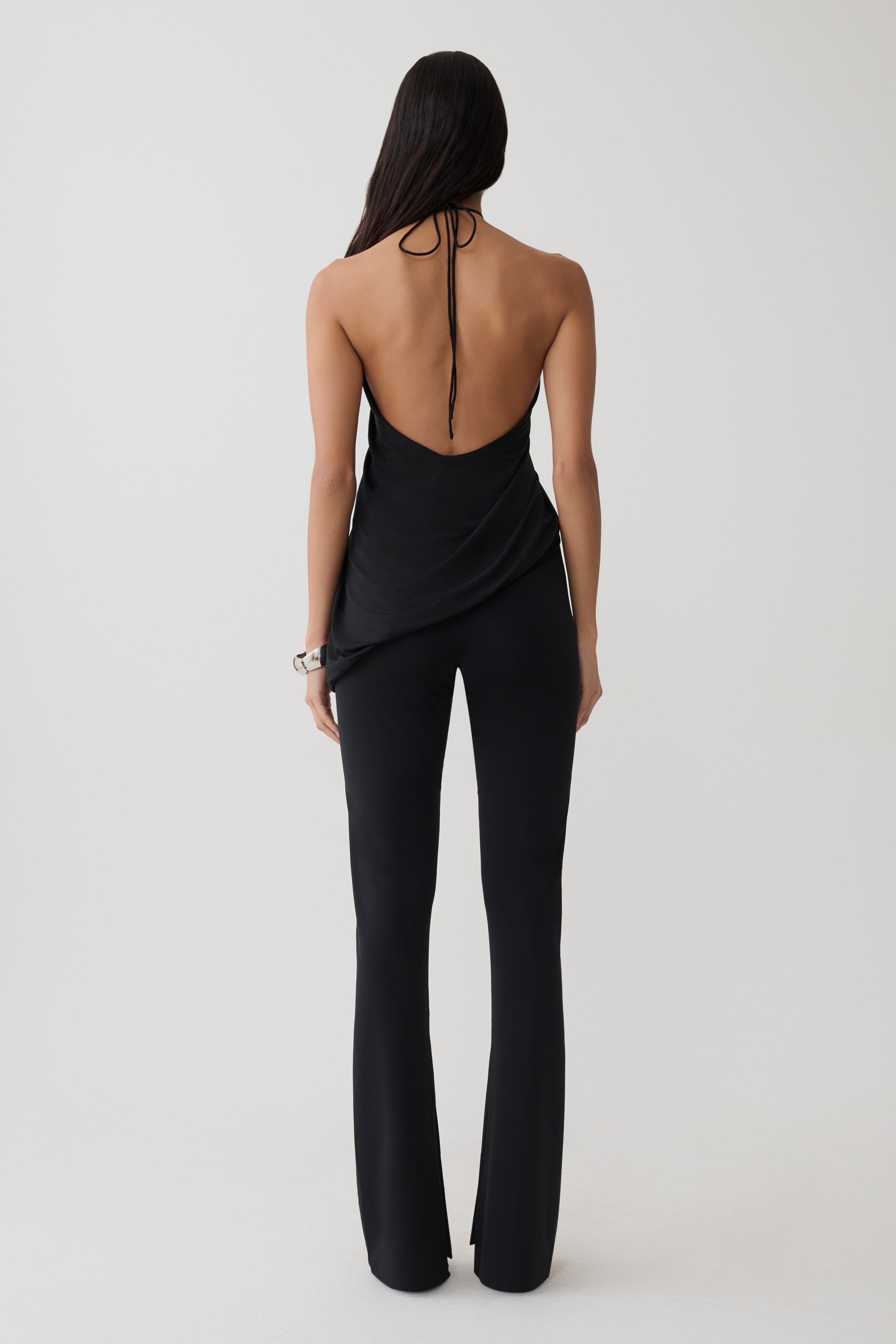 Yuna Draped Hardware Top - Black | MESHKI US