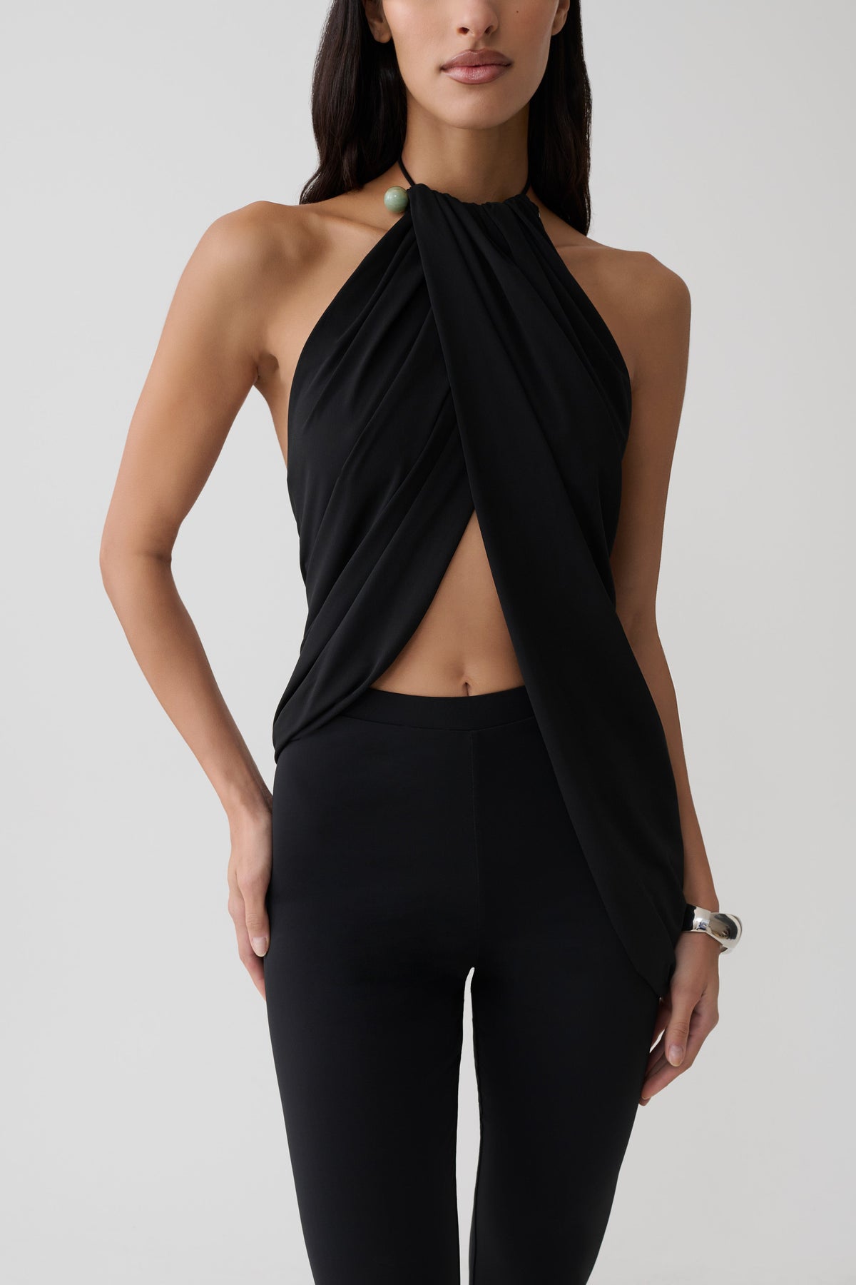 Yuna Draped Hardware Top - Black #3