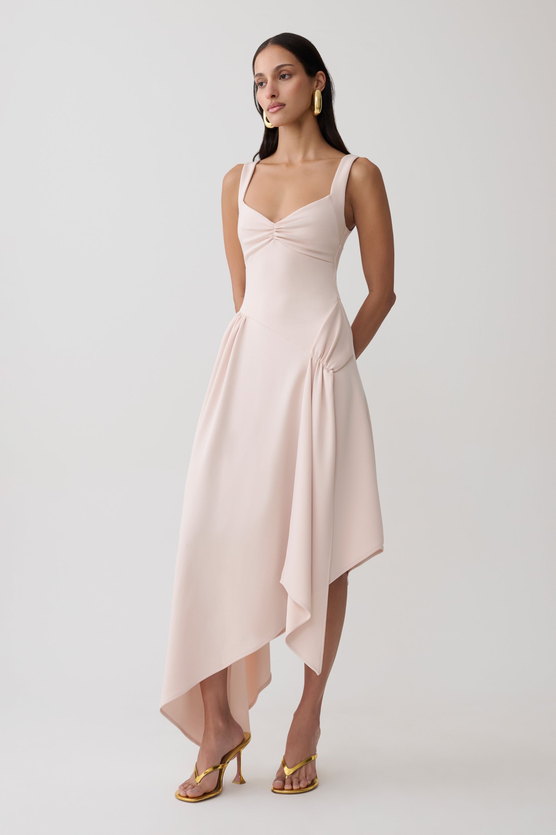 asymmetric pink dress Cellini Hem Midi / Muted | MESHKI the Sheril maxi dress Size:17 1/2 x 33 Modest Long Chiffon Formal Walmart