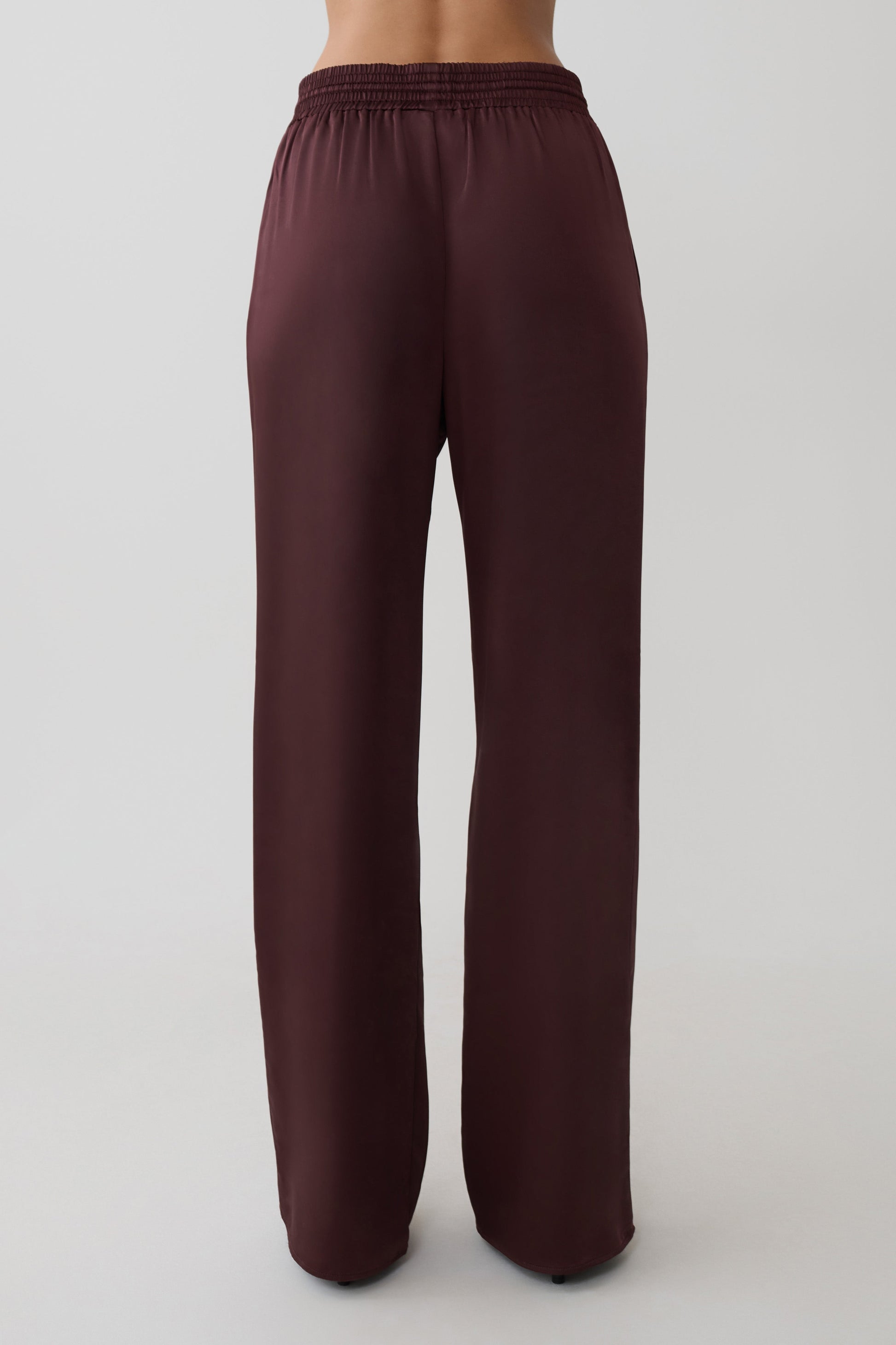 Danica Straight Leg Satin Pants - Mahogany #2