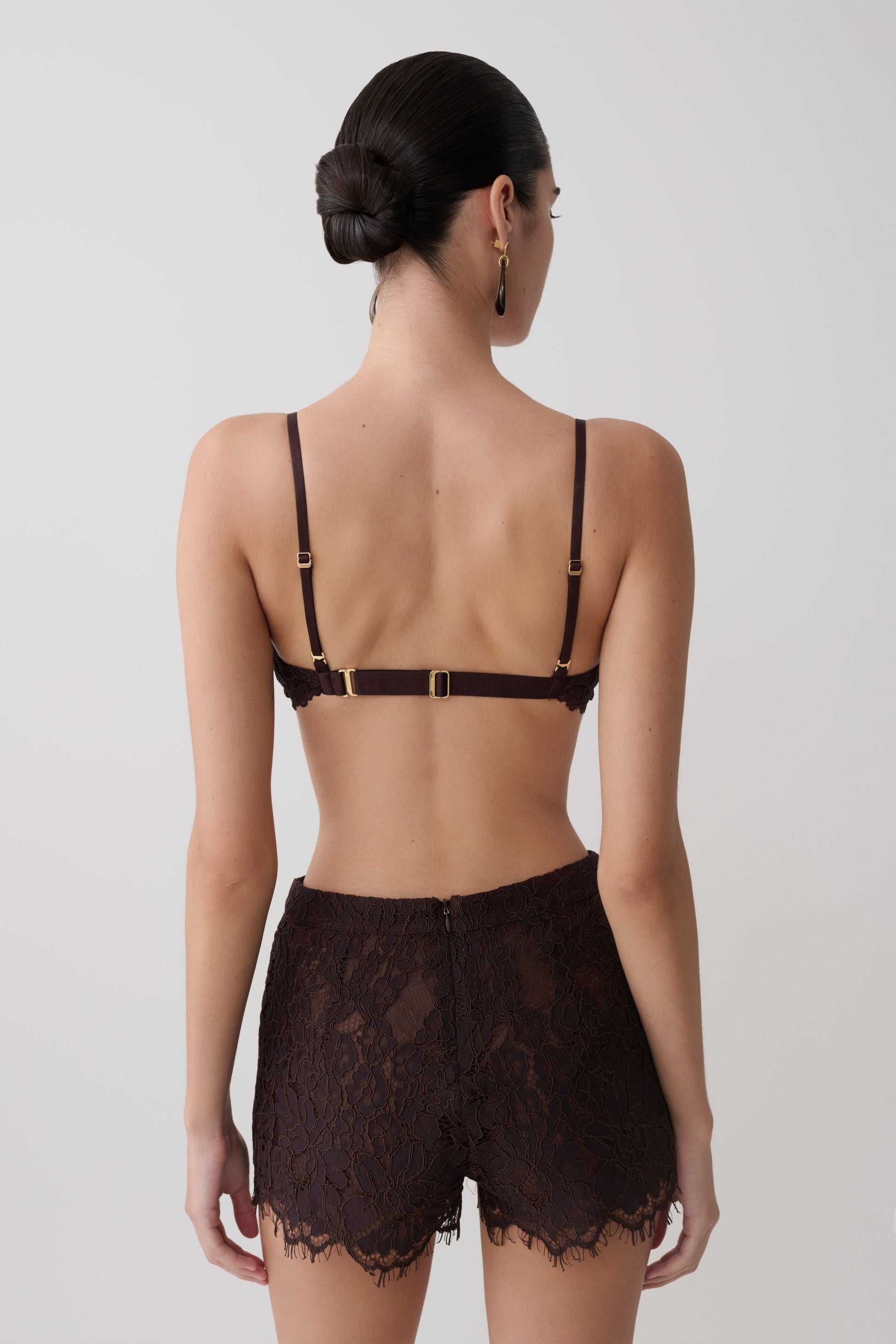 Gigi Lace Mini Shorts - Dark Chocolate #5
