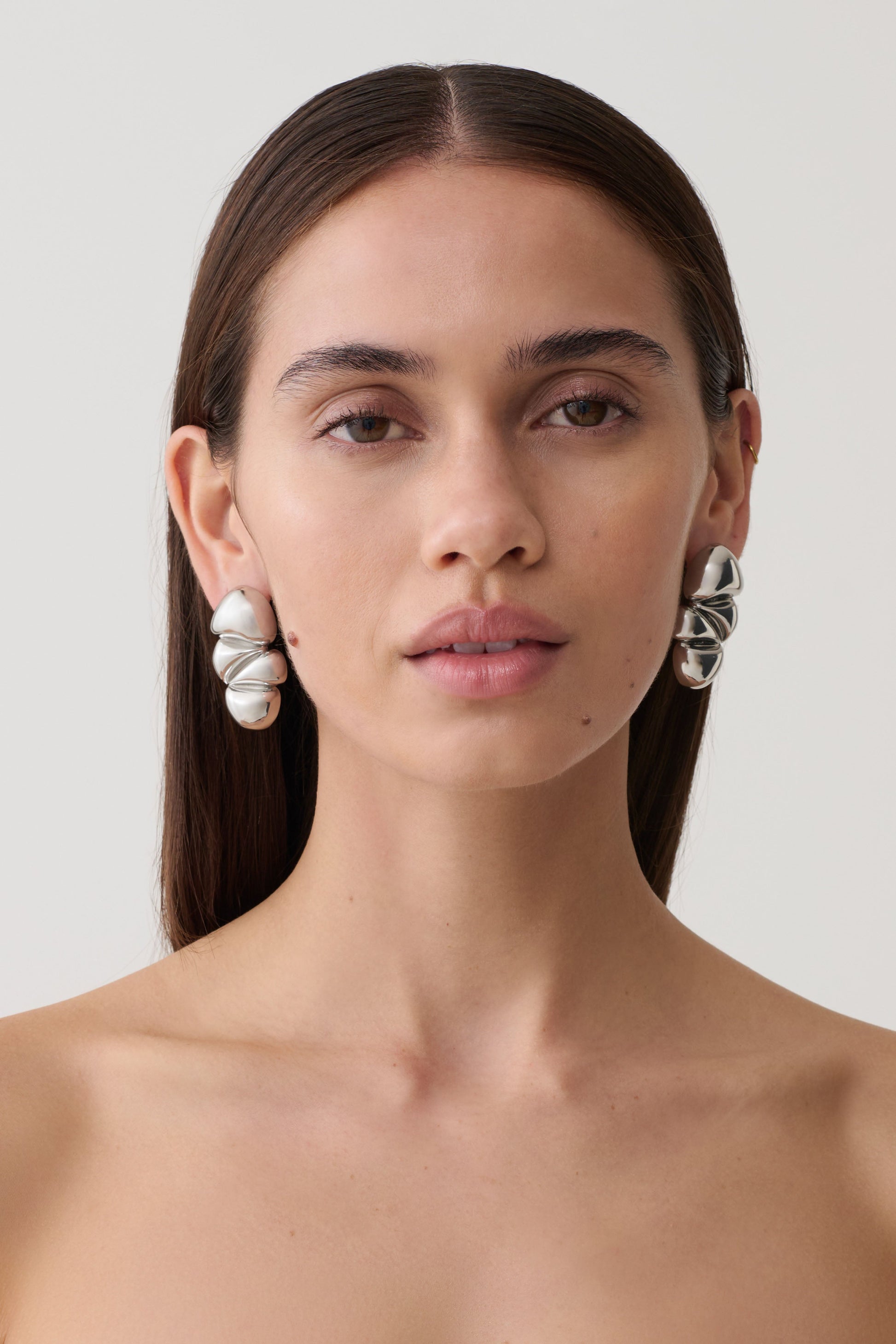 Marney Four-Stack Pebble Earrings - Silver #2