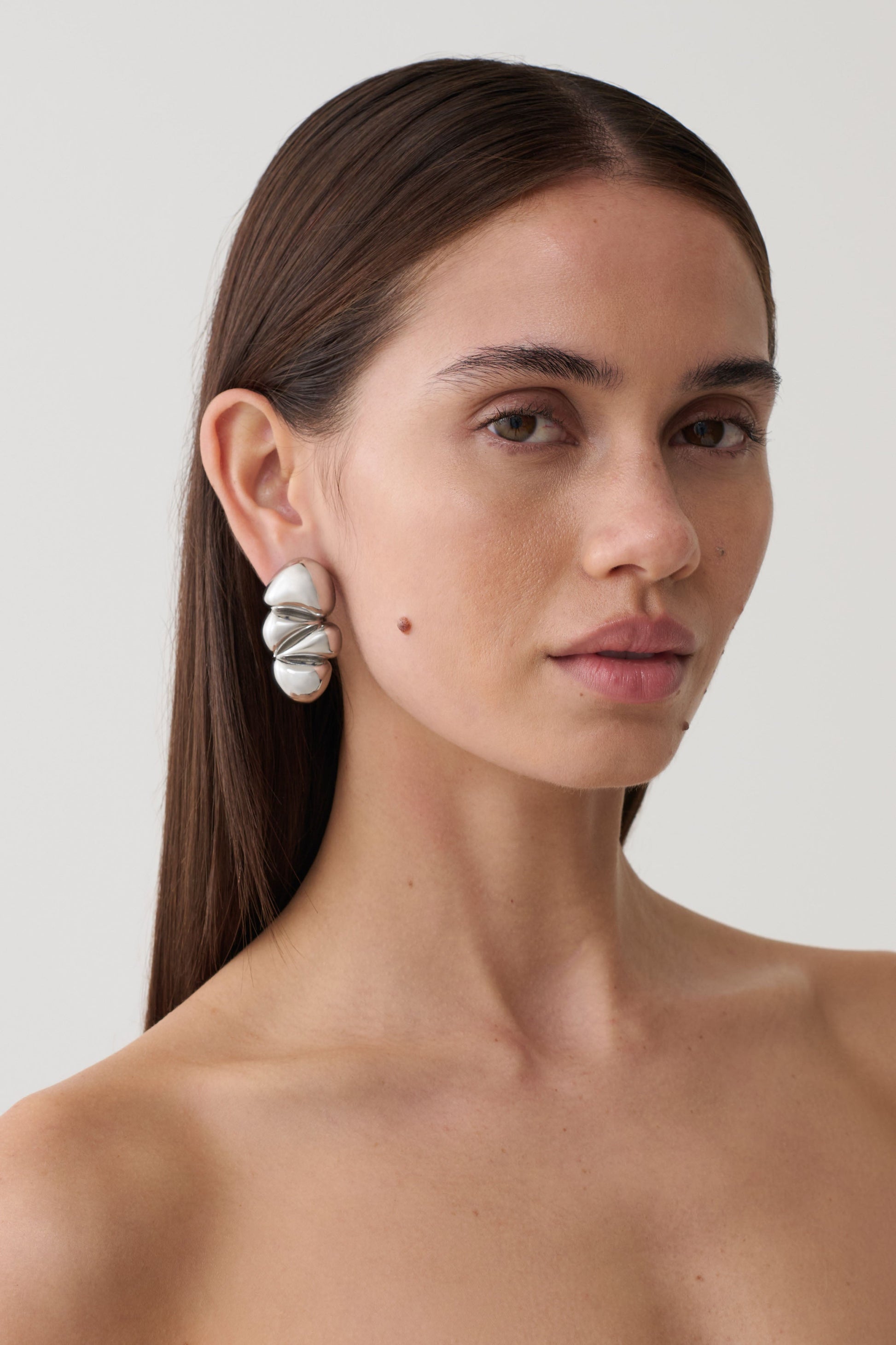 Marney Four-Stack Pebble Earrings - Silver