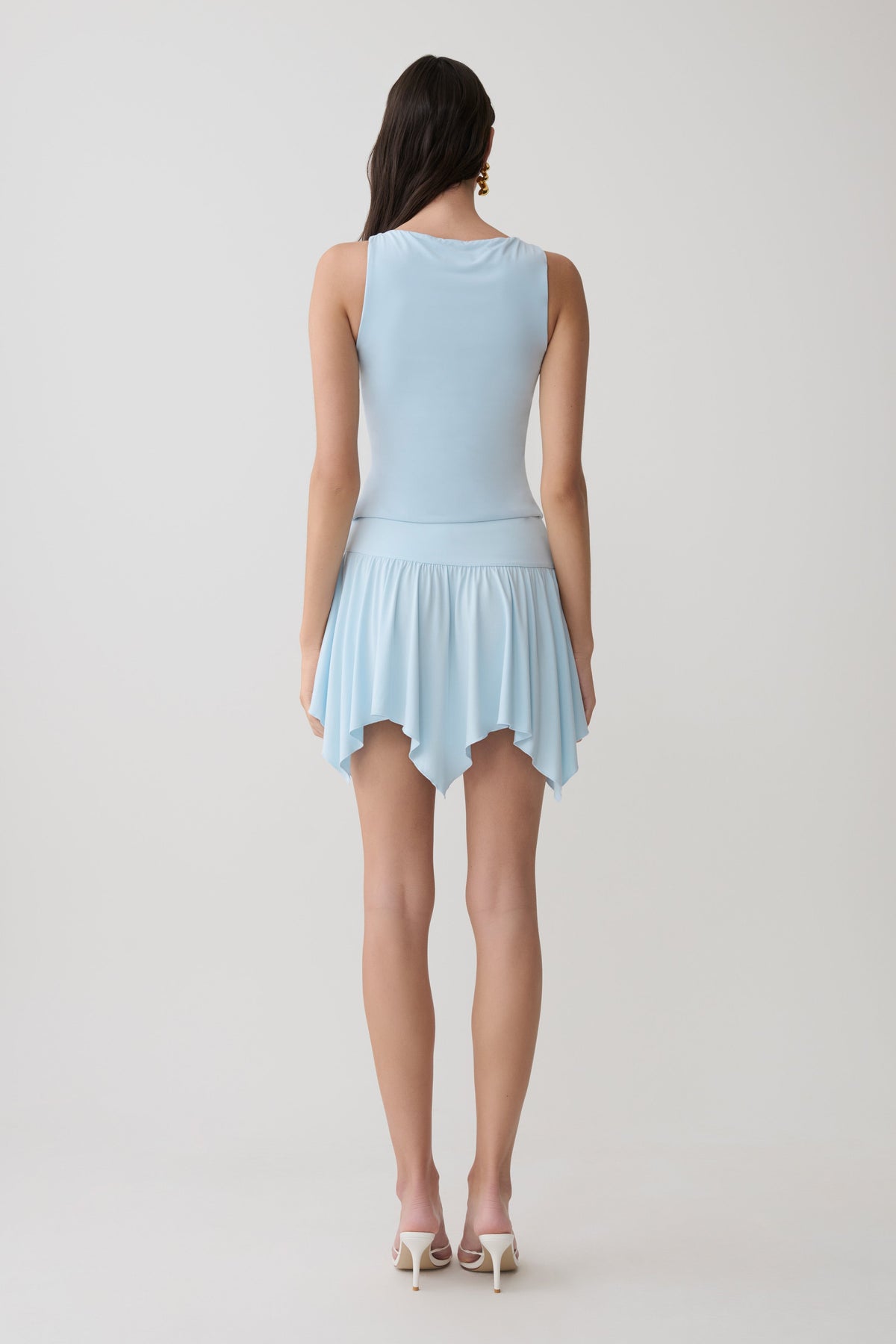 Ambrose Hankie Mini Skirt - Pale Blue