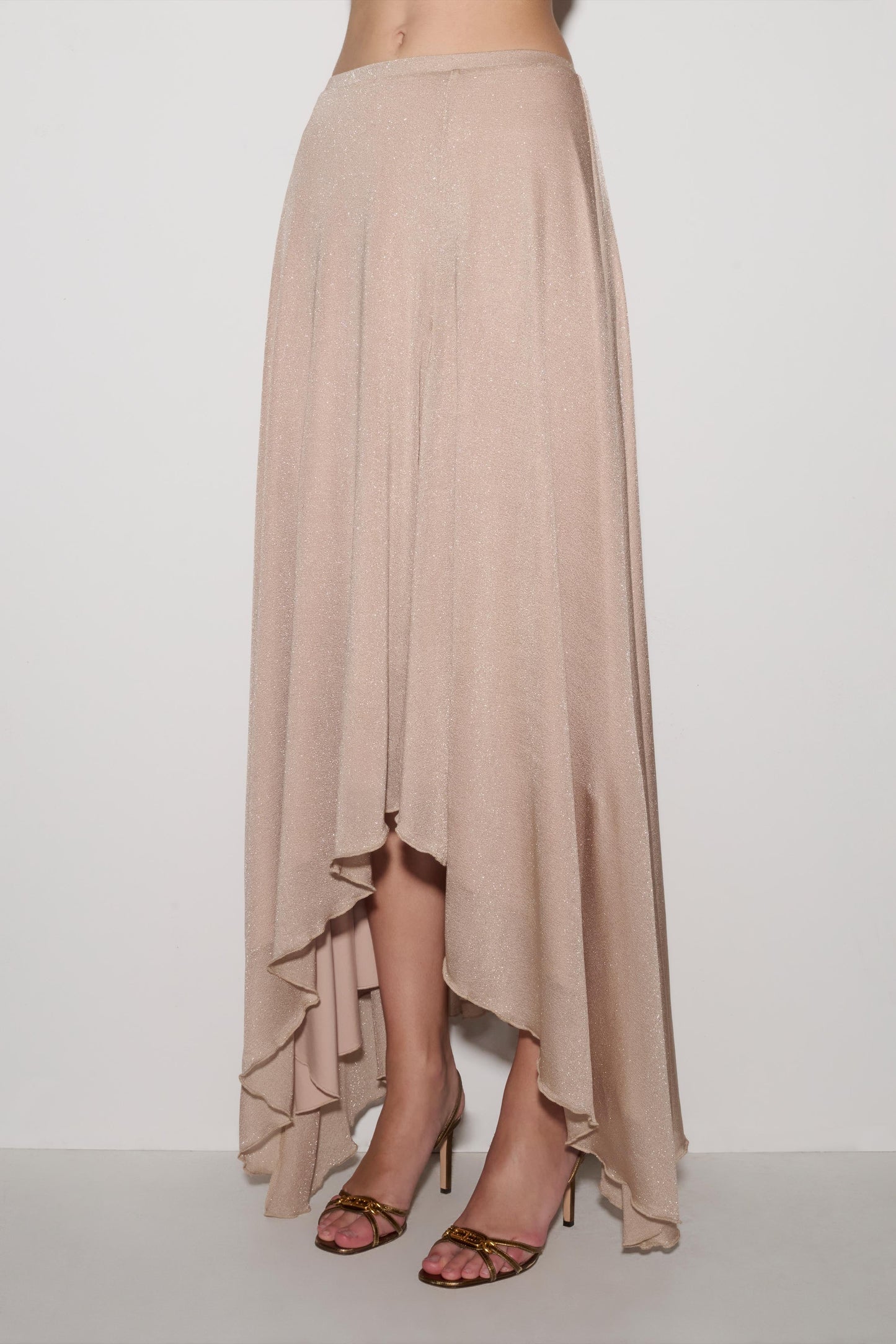 Nola Lurex Maxi Skirt - Gold