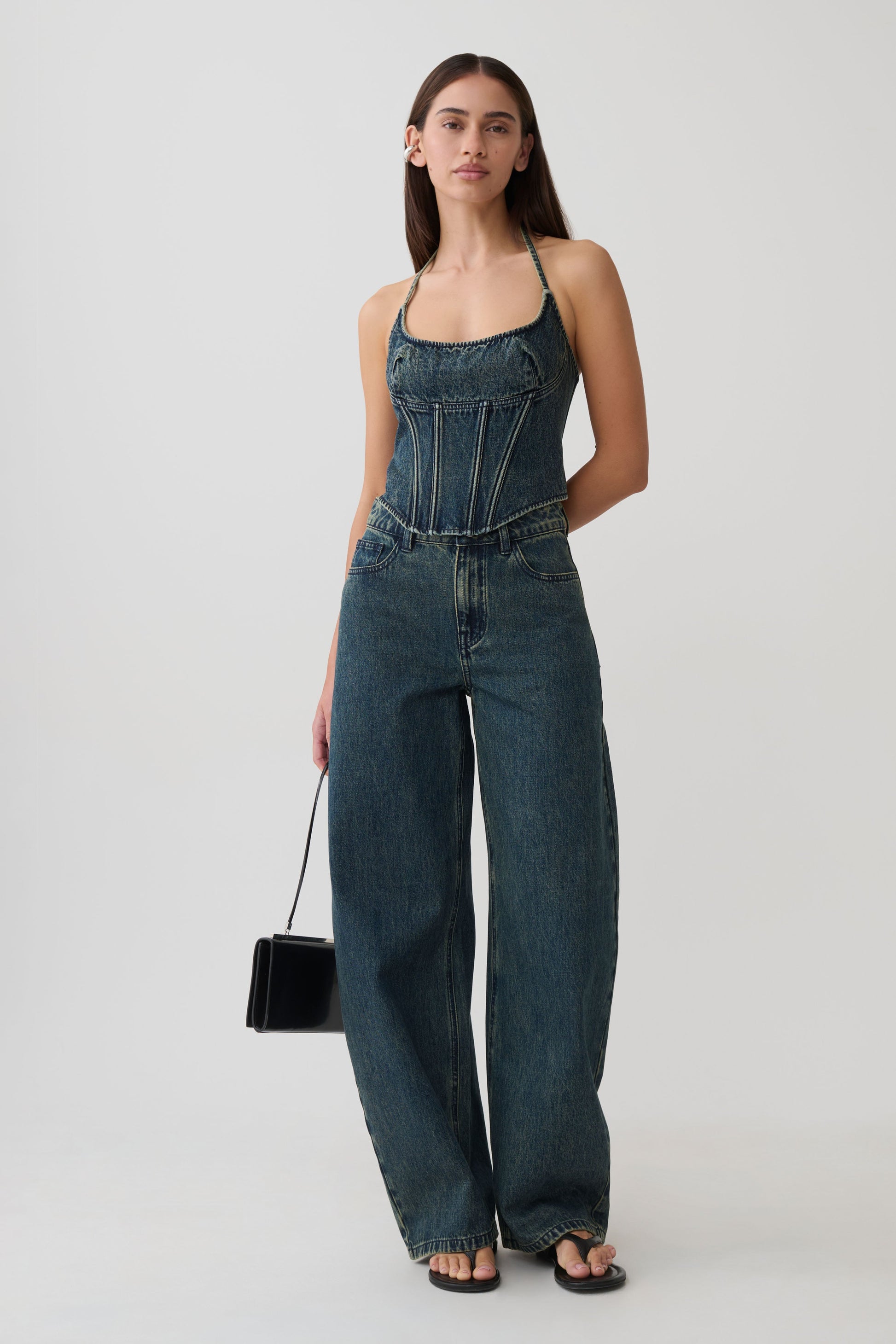 Stephanie Barrel Denim Jeans - Vintage Blue #5