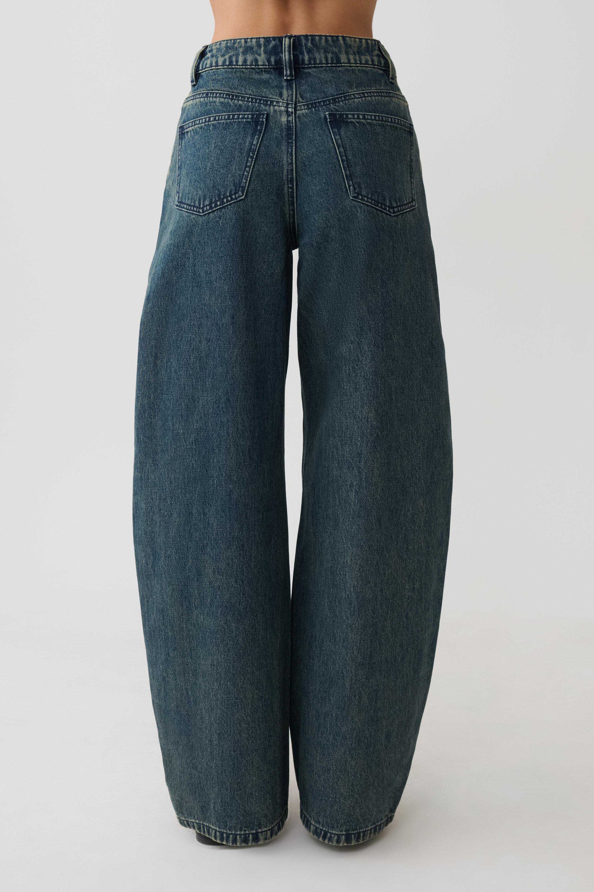 Stephanie Barrel Denim Jeans - Vintage Blue #9