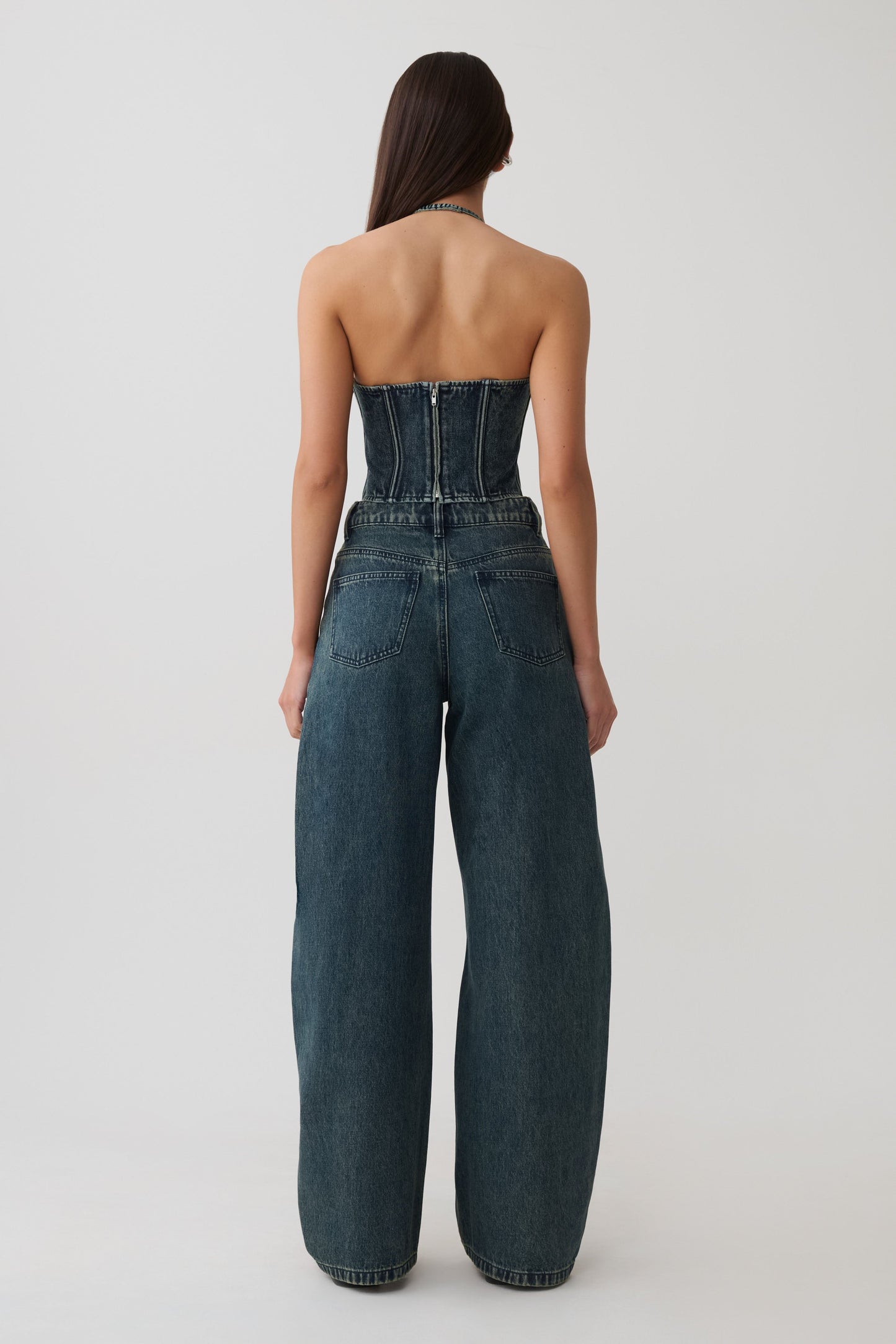 Stephanie Barrel Denim Jeans - Vintage Blue