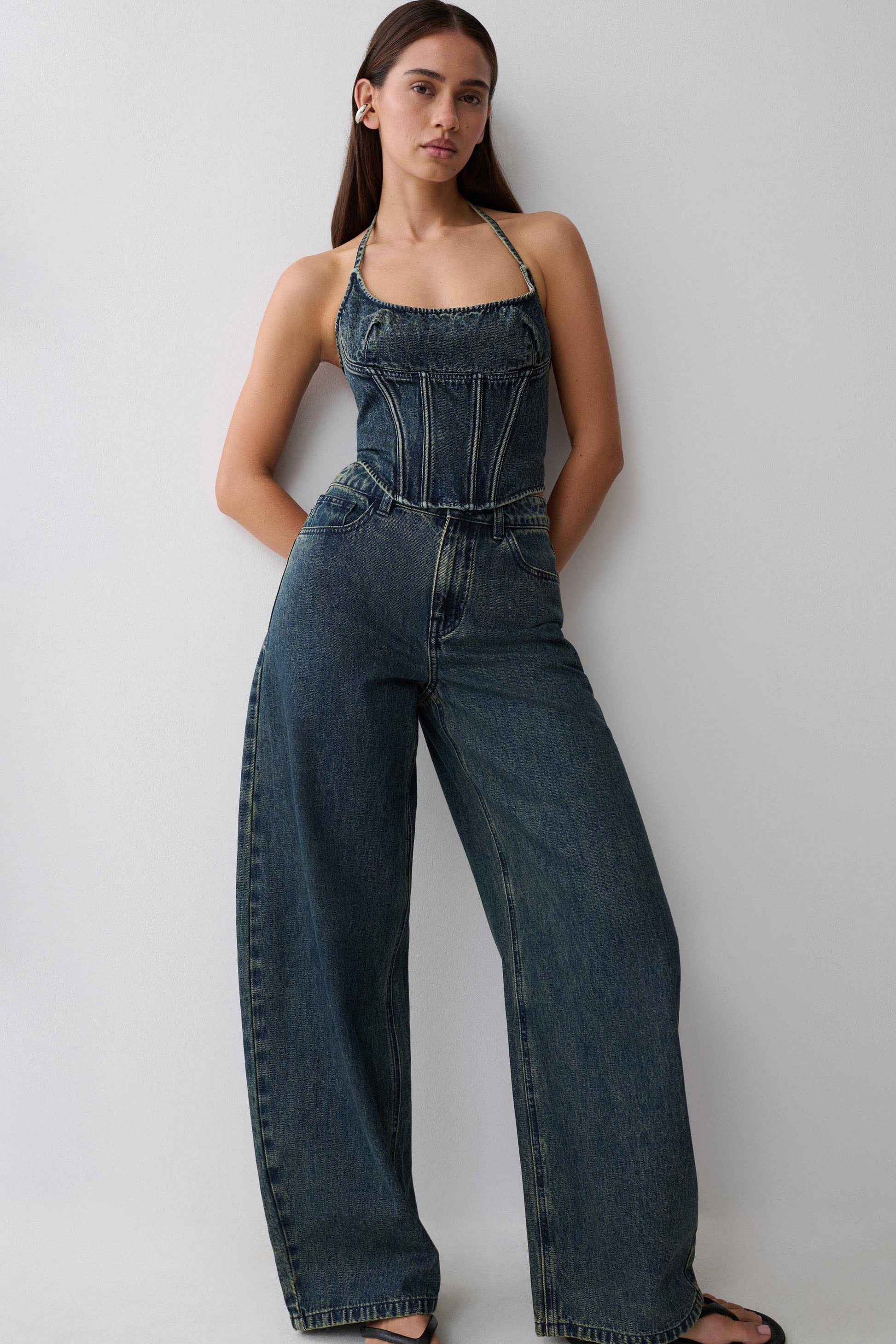 Stephanie Barrel Denim Jeans - Vintage Blue #3