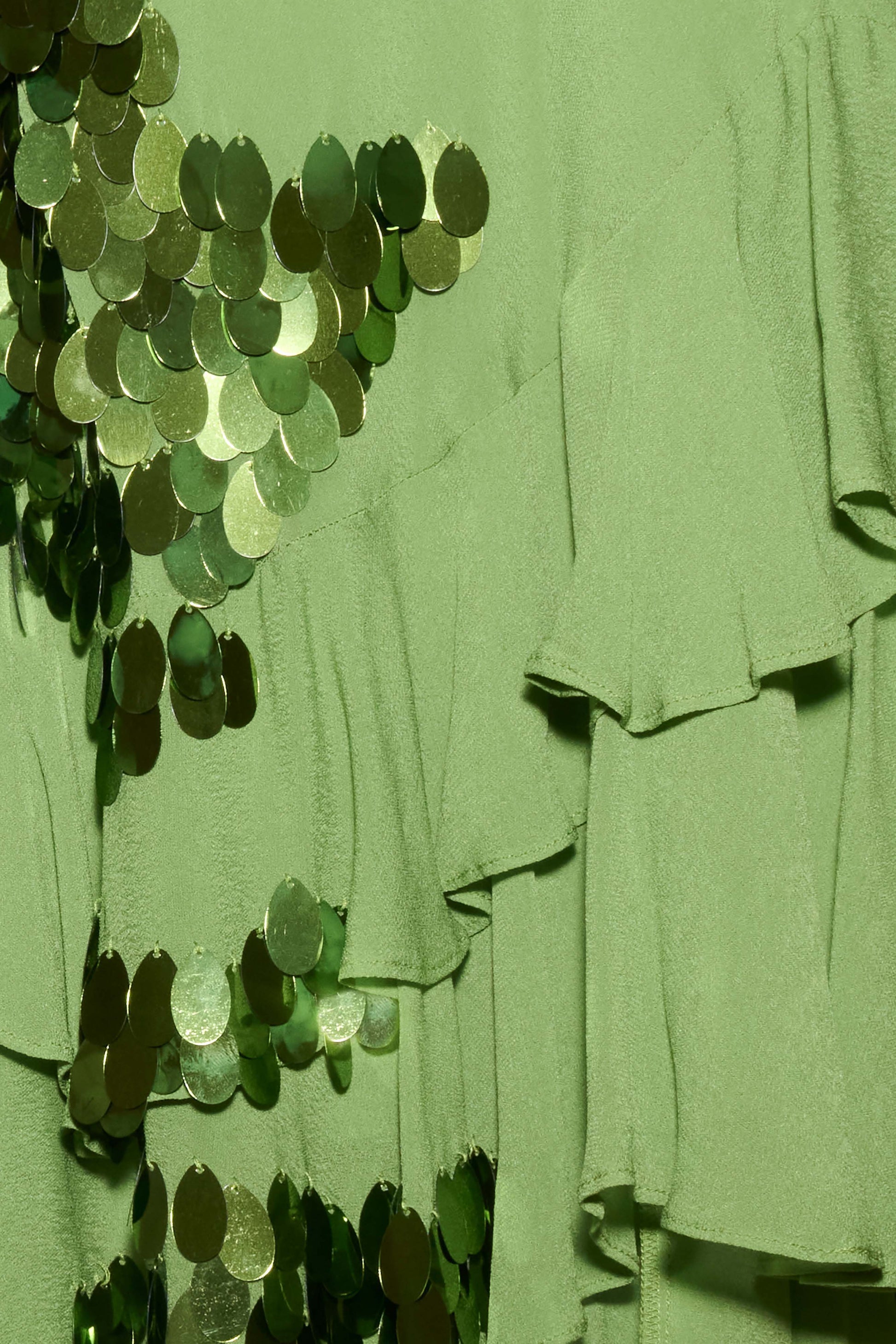 Aaliyah Sequin & Chiffon Mini Dress - Green #4