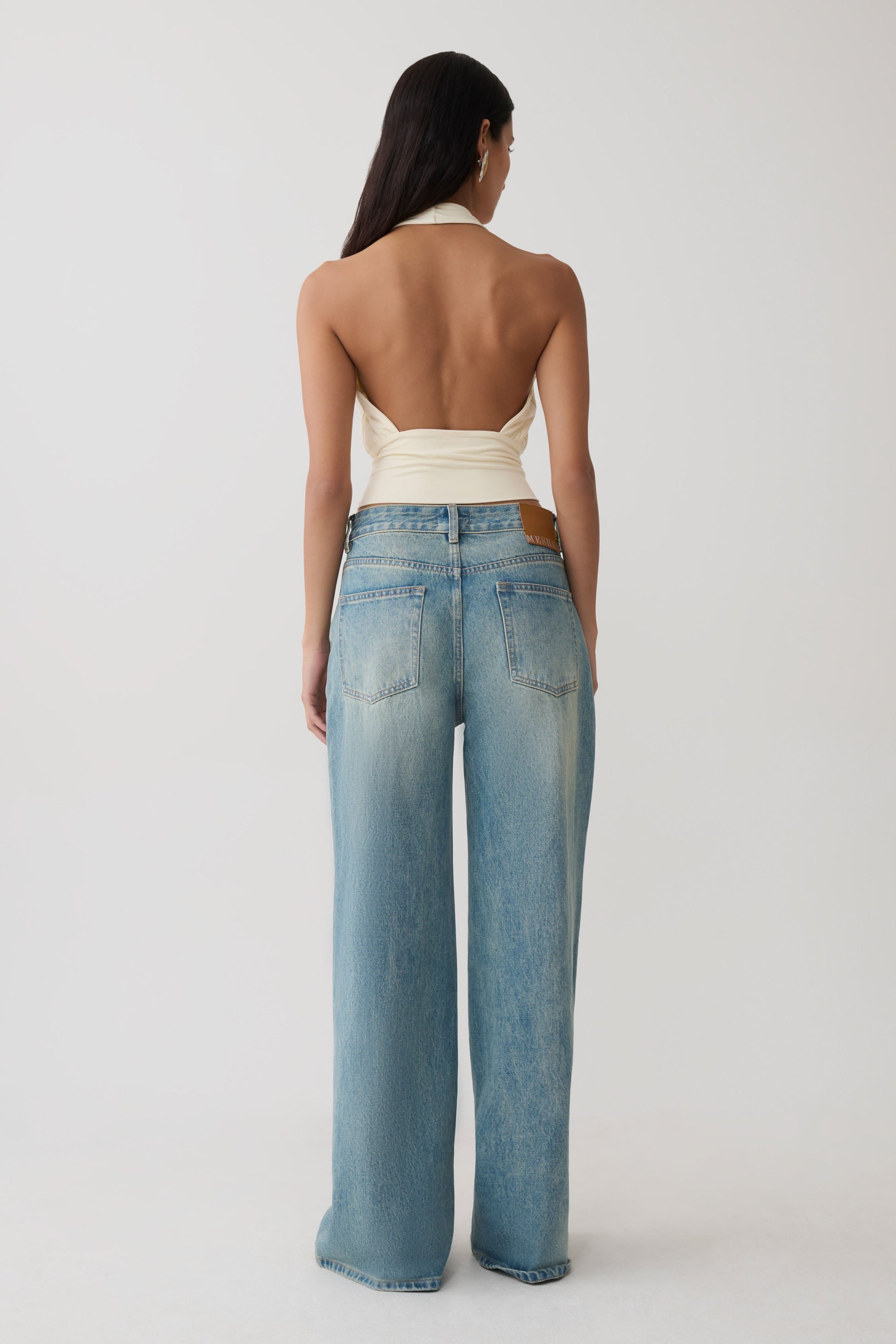 Jina Draped Halter Top - Ivory #5