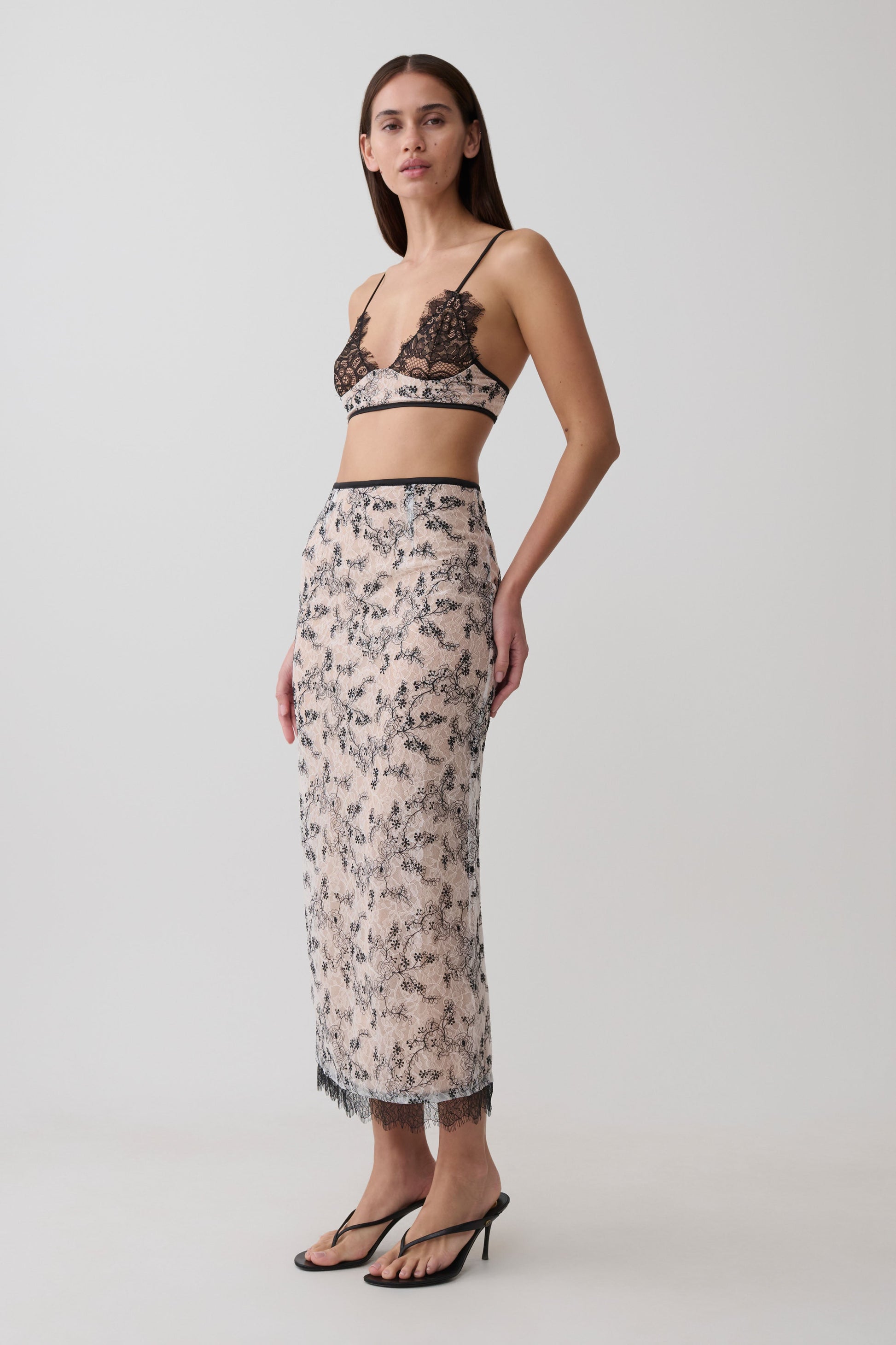 Kimberly Lace Sleeveless Crop Top - Nude Lace #4