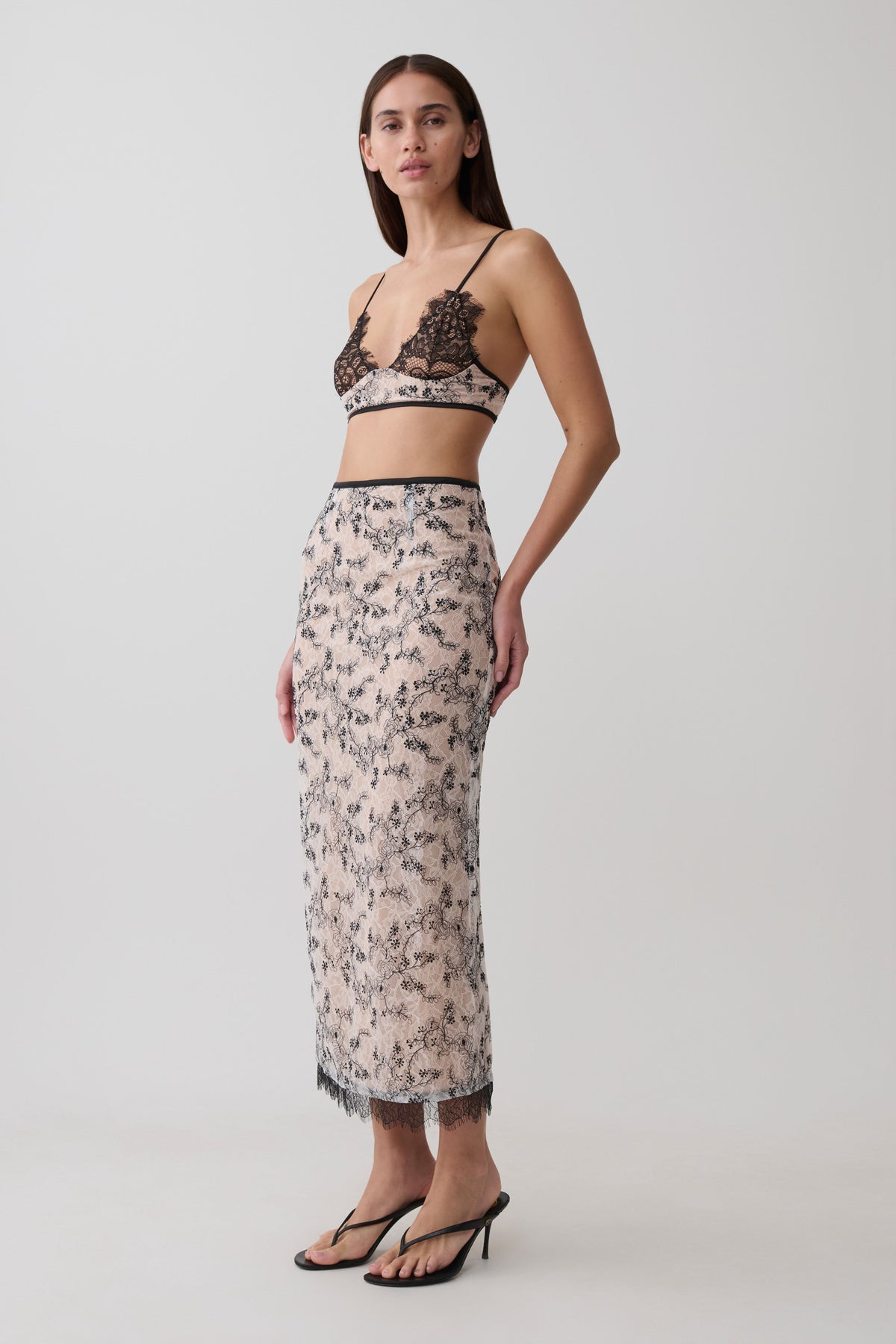 Kimberly Lace Sleeveless Crop Top - Nude Lace #4