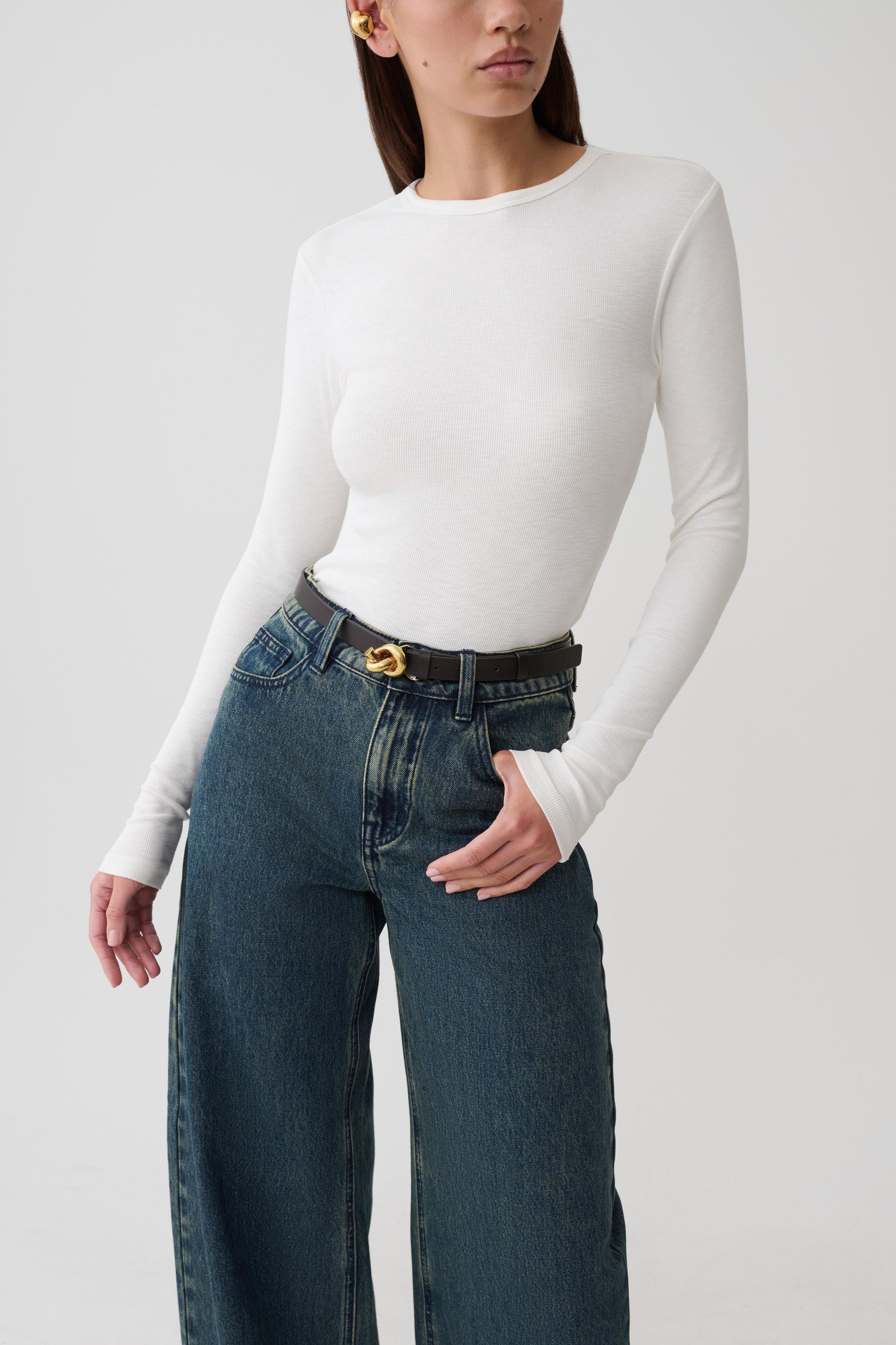 Leny Long Sleeve Top - White #7