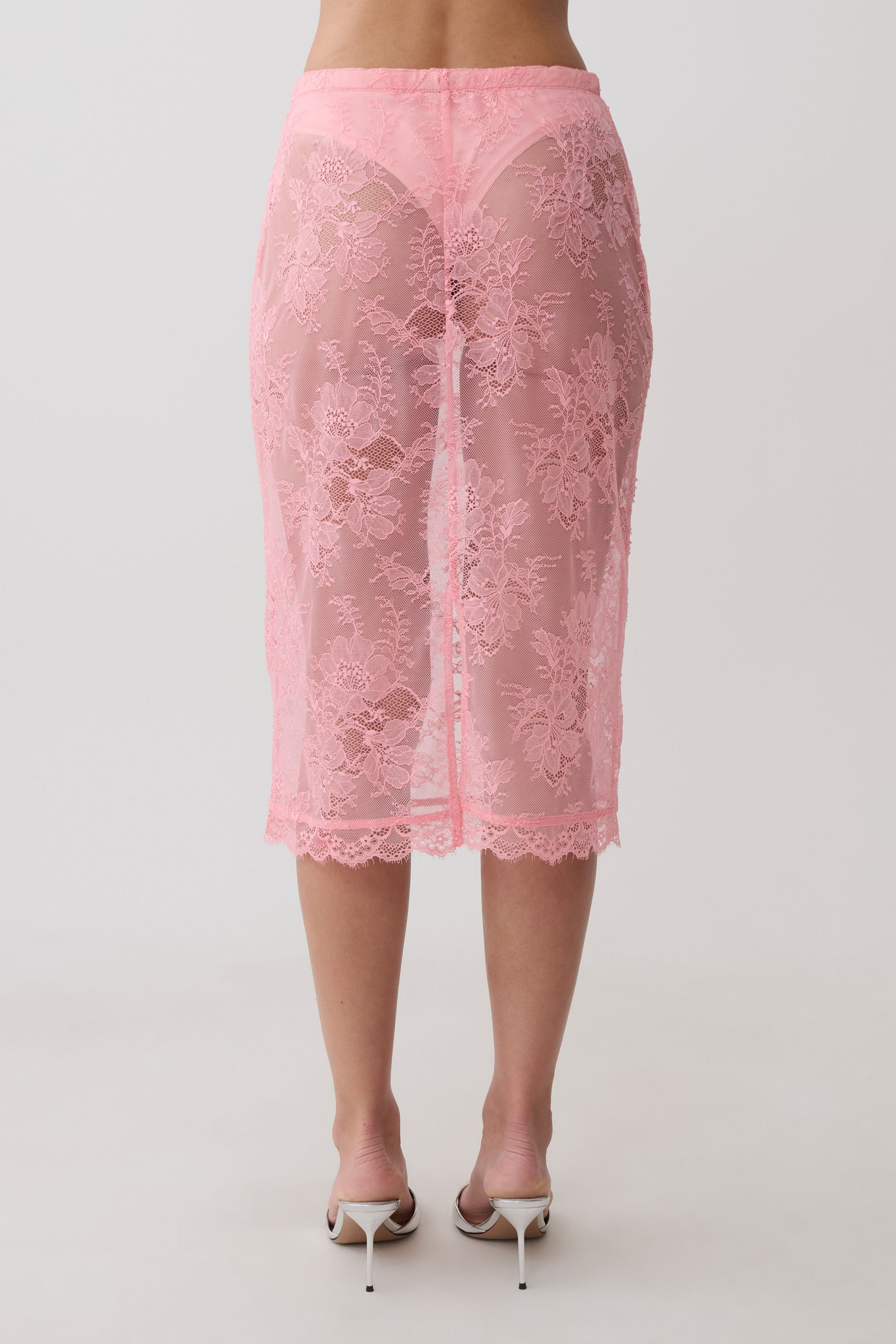 Marcelle Lace Midi Skirt - Pink #2