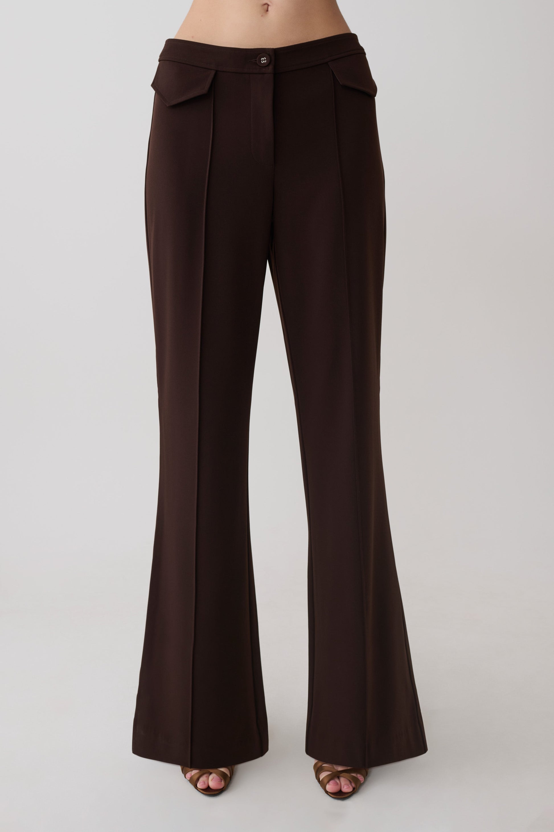 Darcie Fit And Flare Suiting Pants - Dark Chocolate #13