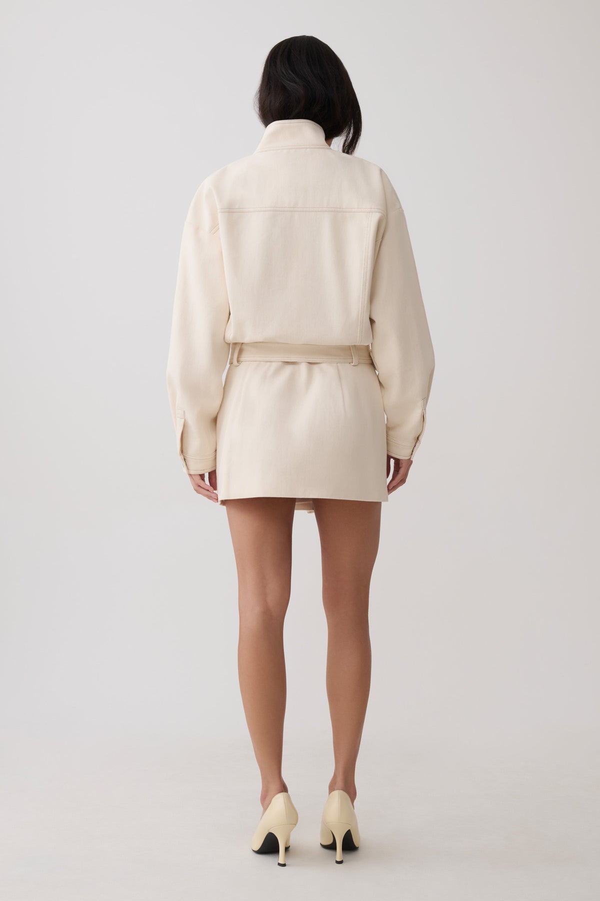 Scott Denim Mini Dress - Cream
