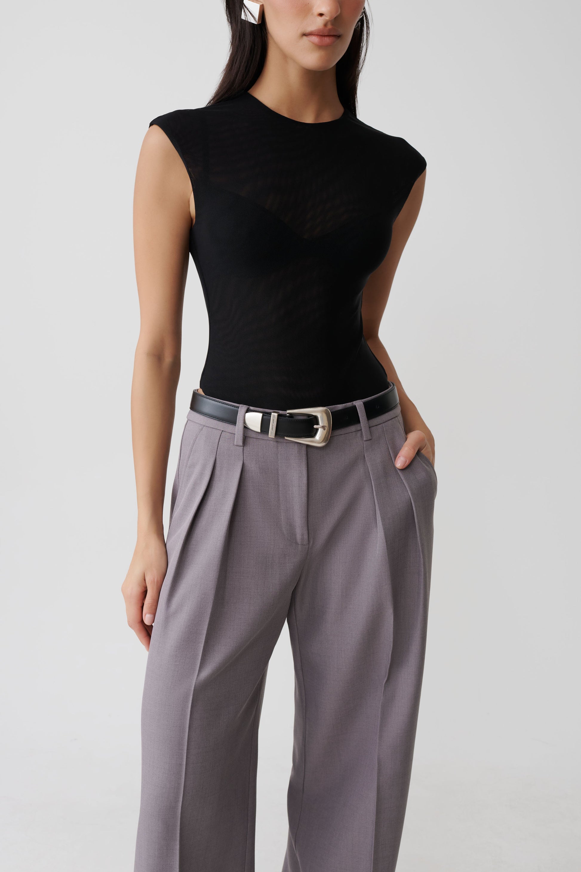 Tayla Sleeveless Bodysuit - Black