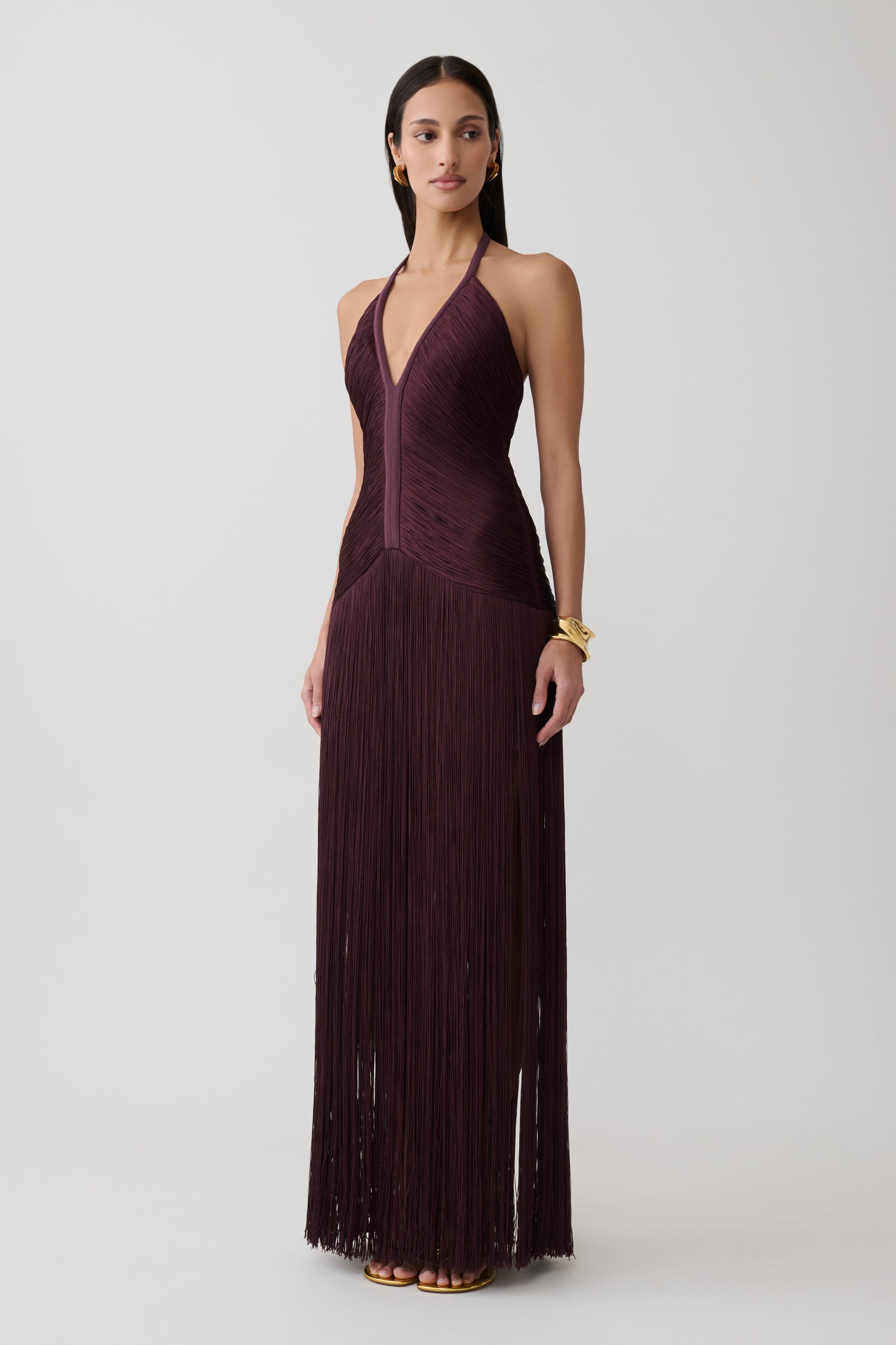 Tiffany Fringe Maxi Dress - Plum #4