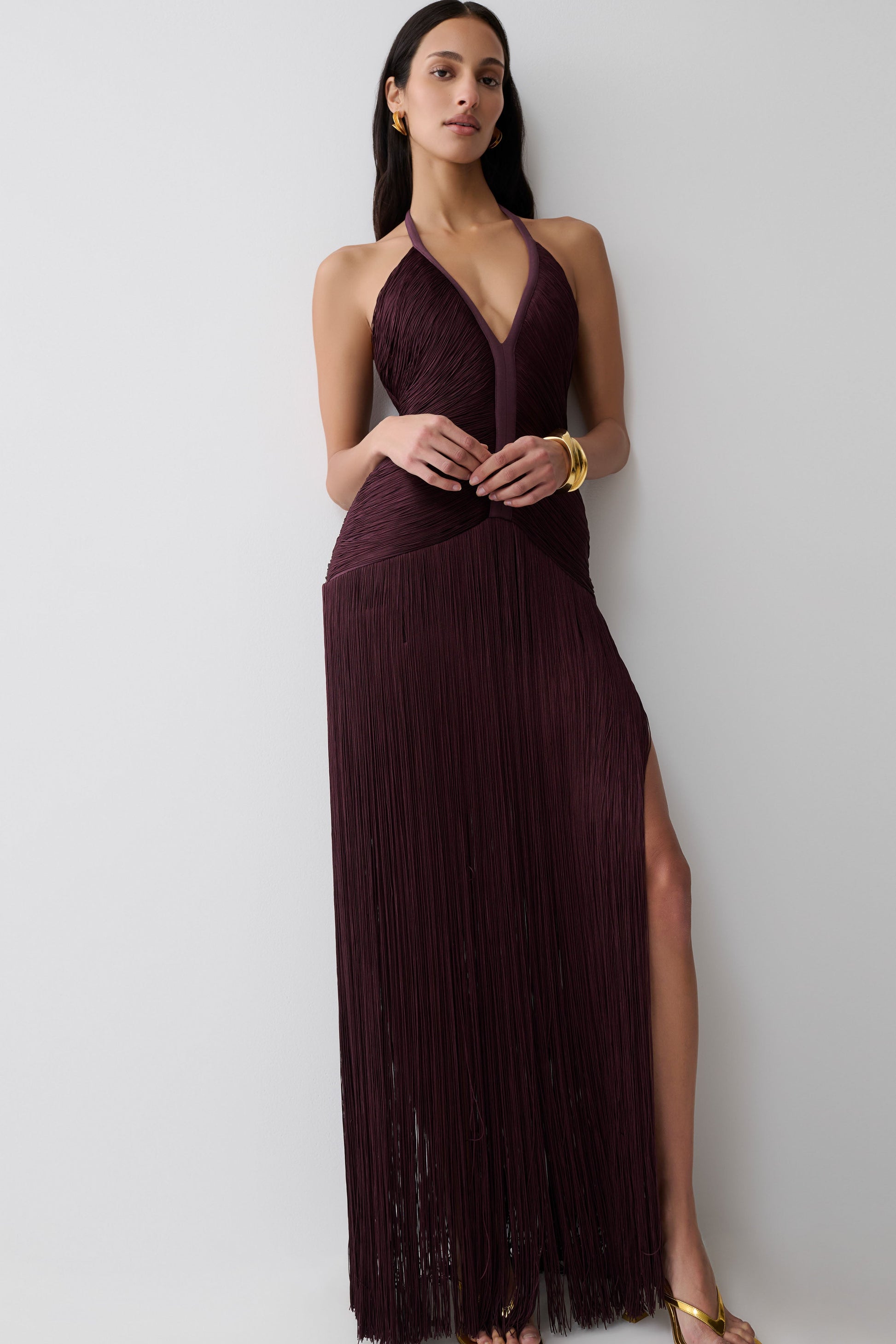 Tiffany Fringe Maxi Dress - Plum #7