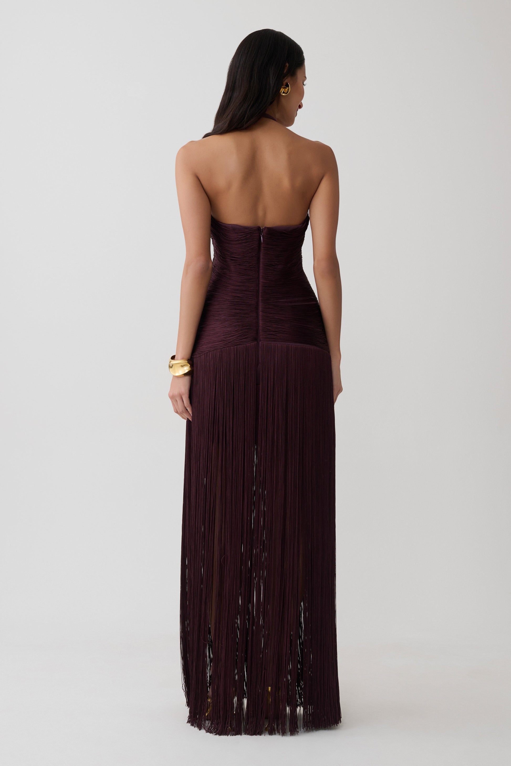 Tiffany Fringe Maxi Dress - Plum #2