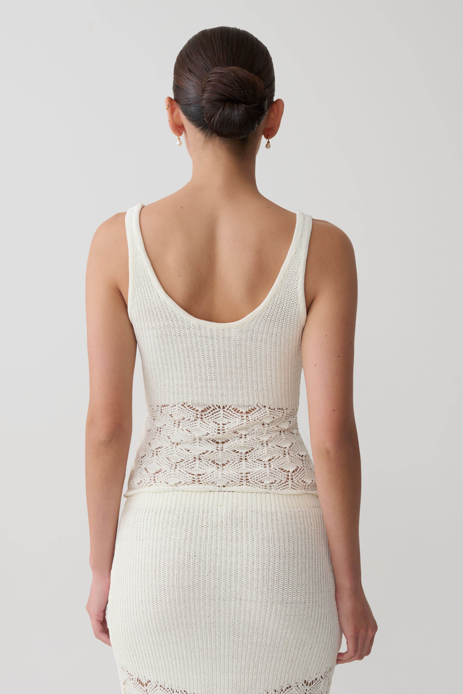 Atlantis Crochet Knit Top - White #2