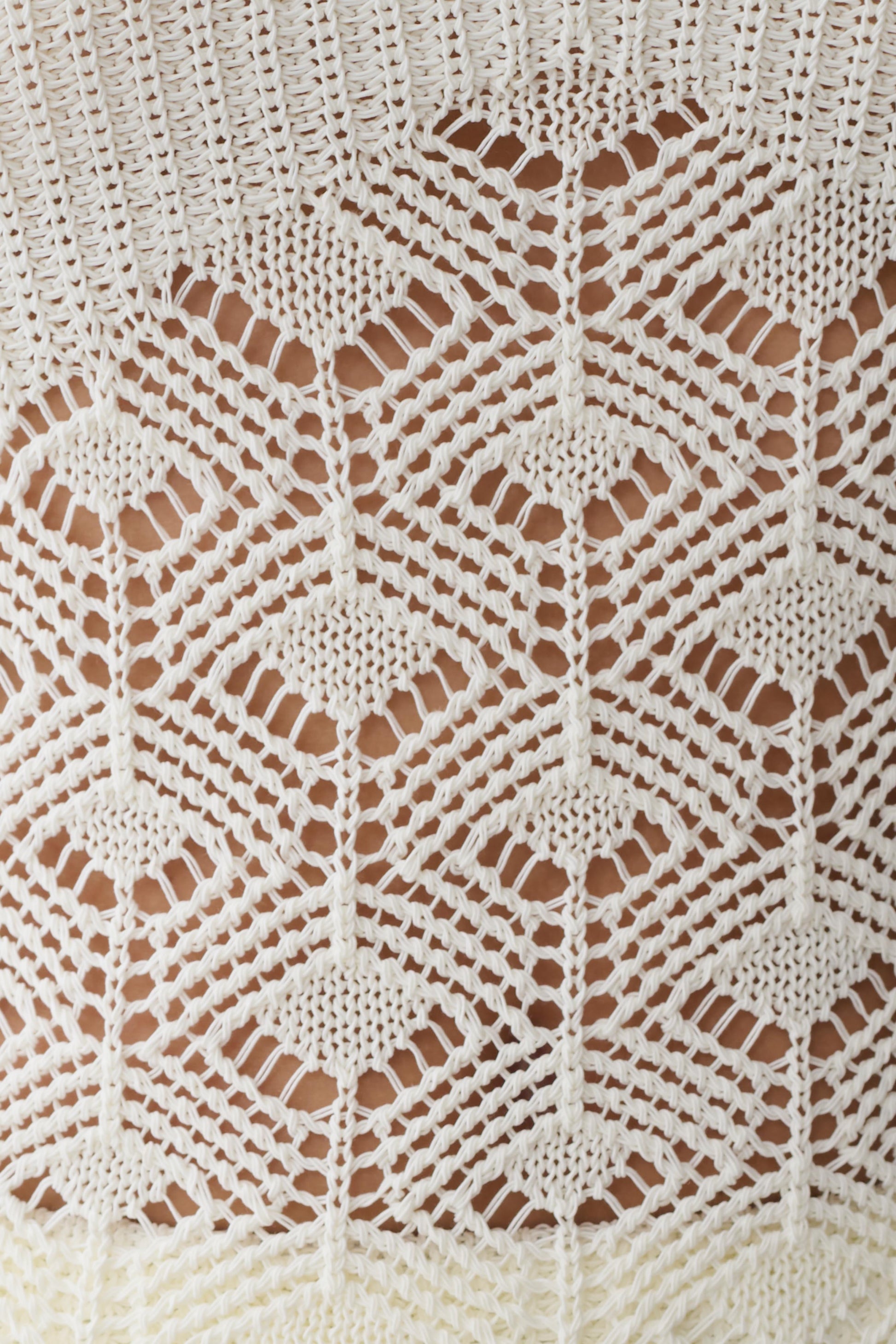 Atlantis Crochet Knit Top - White #7