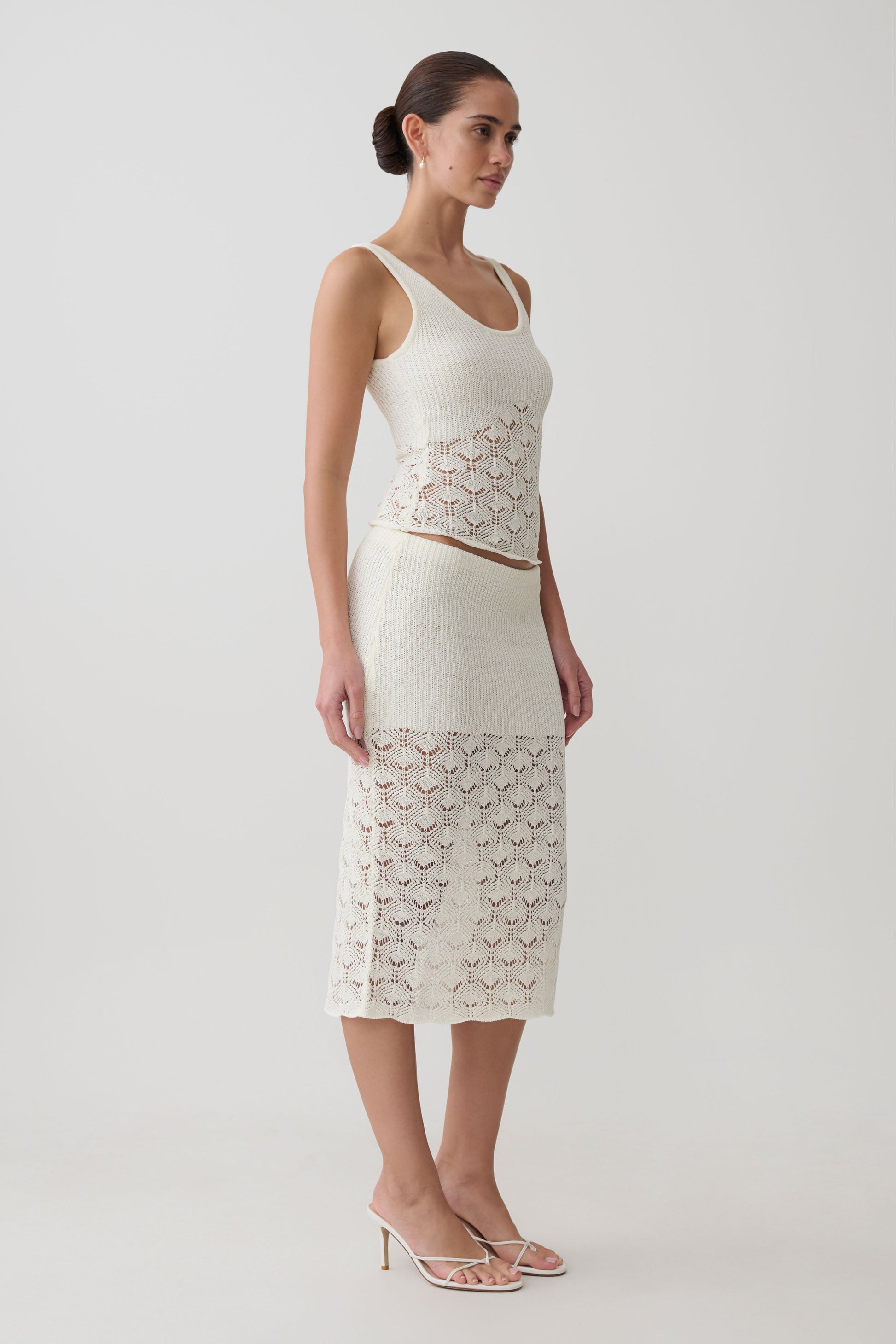 Atlantis Crochet Knit Top - White #4