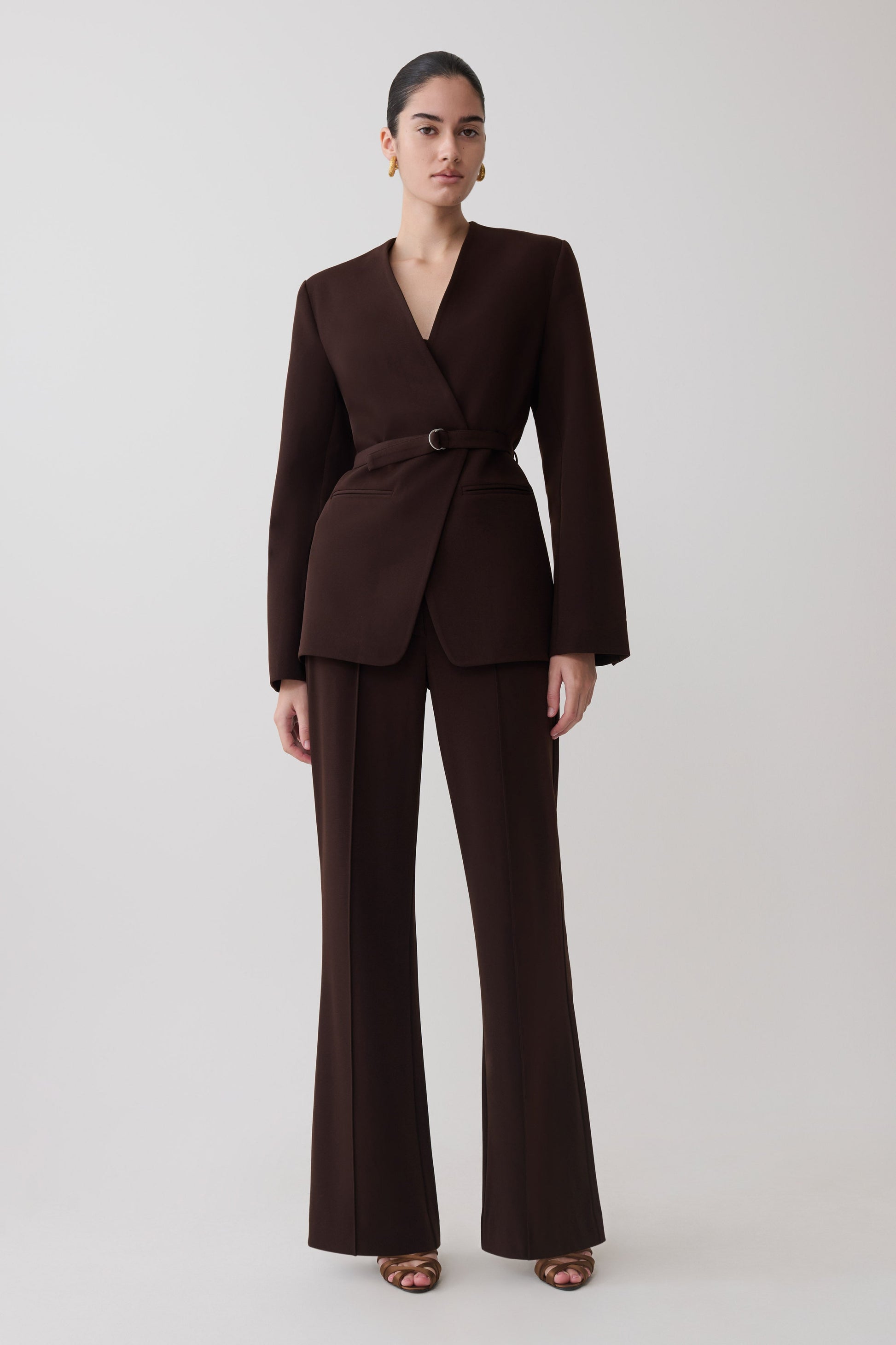 chocolate brown women's dress pants Ryrjj Dress Pants for Women High Waist Straight Wide Leg Palazzo Trousers Loose Comfy Casual Business Work Pants with Pockets(Brown,M), Women's, Size: