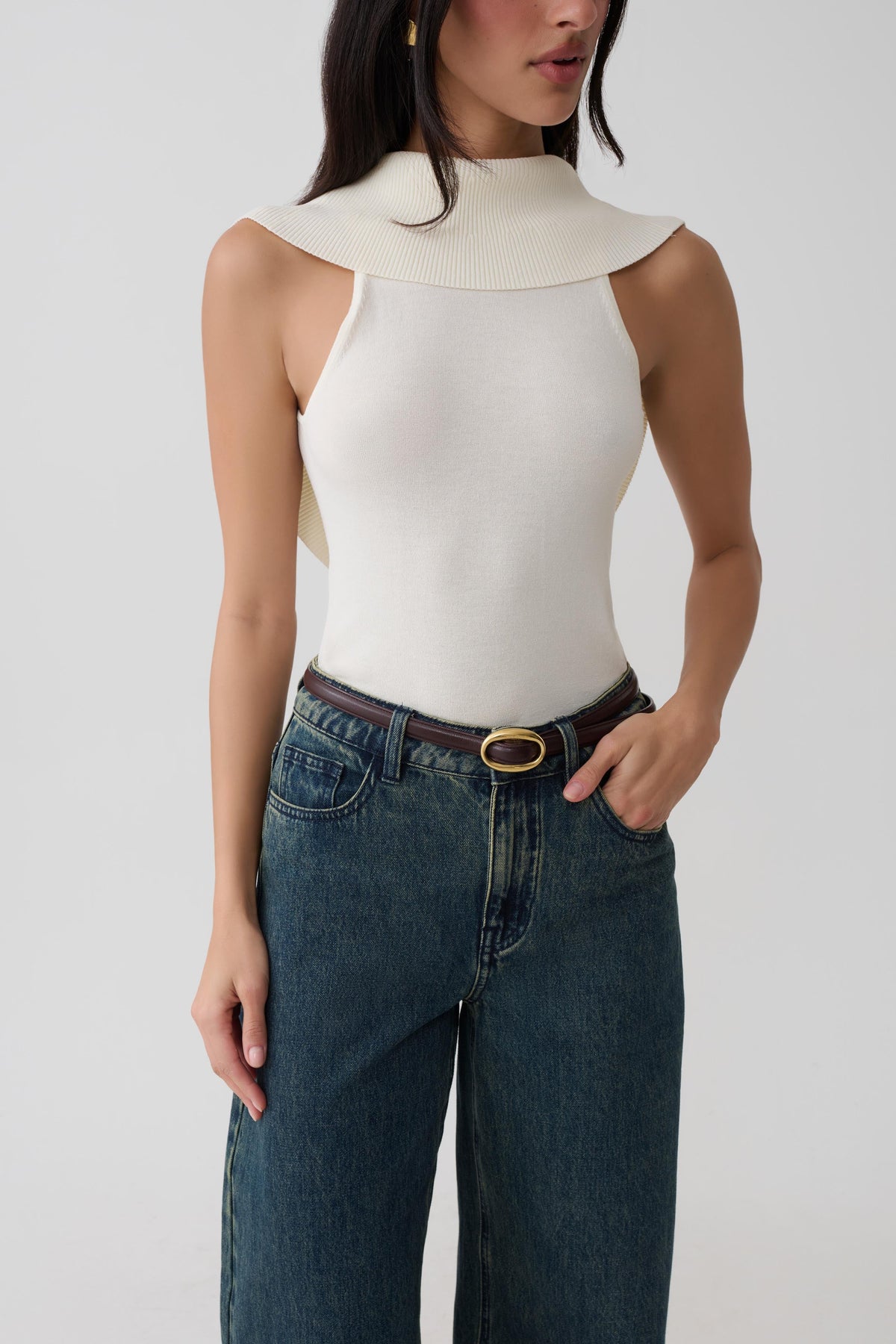 Ellen Knit Sleeveless Top - Ivory #2