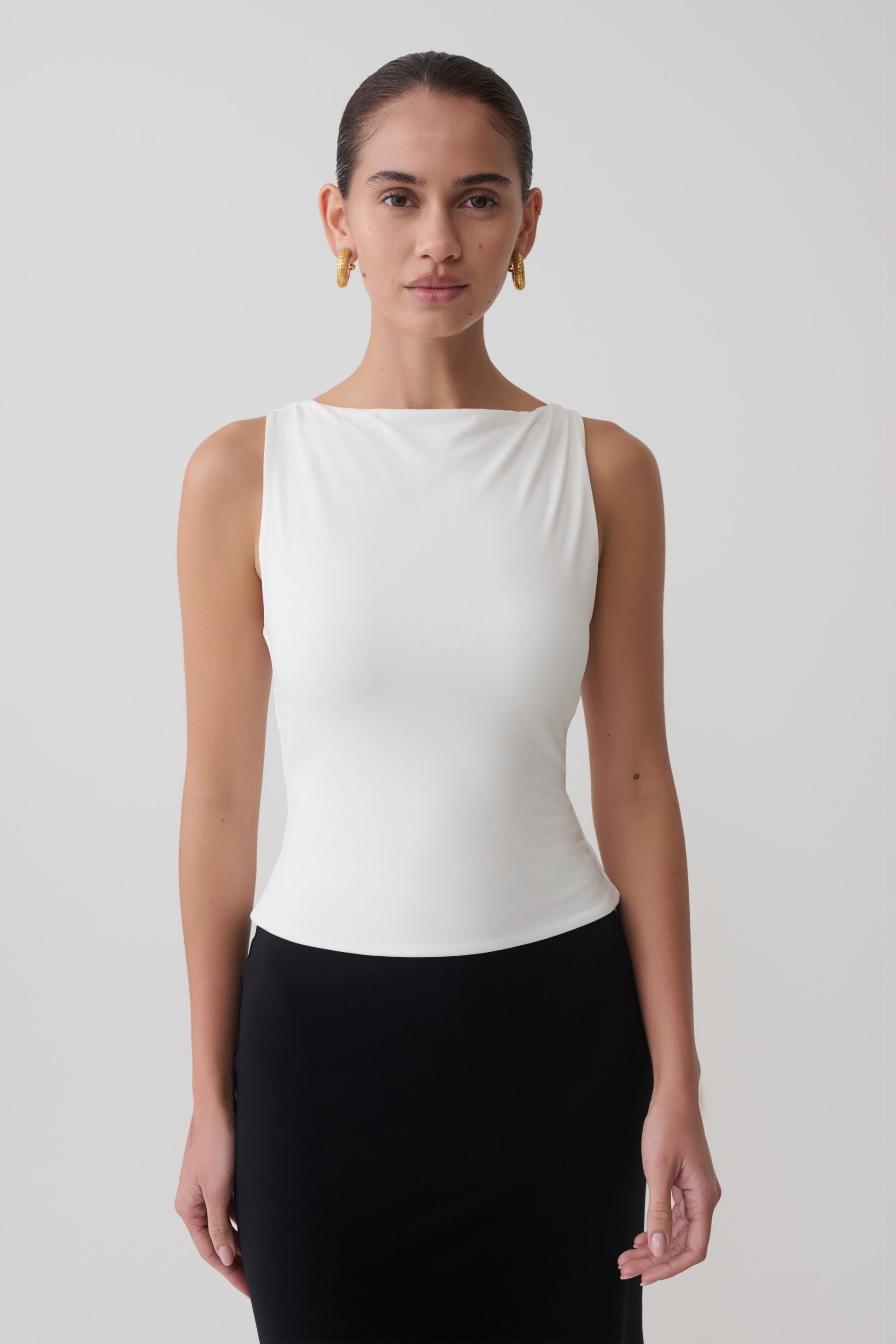 Nicolette Sleeveless Tank Top / White | MESHKI