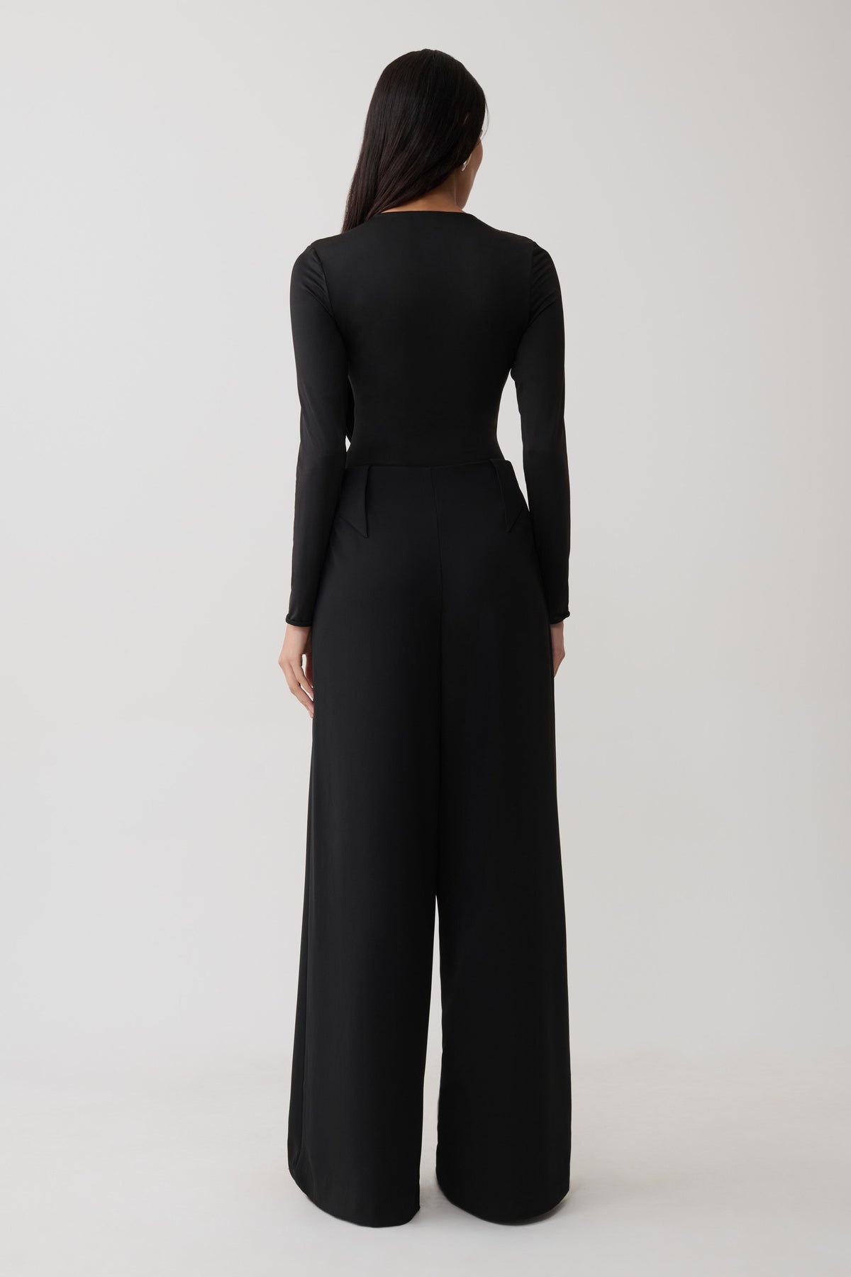 Ren Cowl Long Sleeve Slinky Bodysuit - Black #2