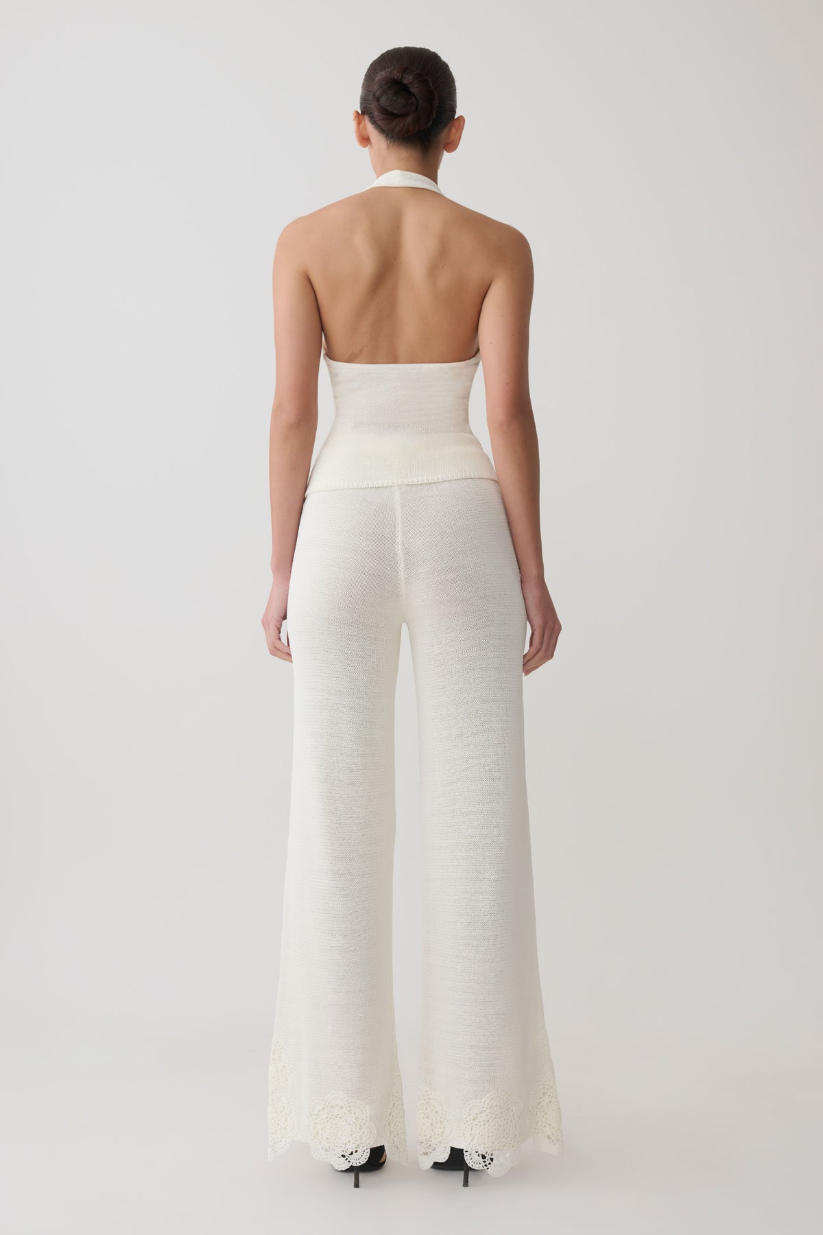 Salley Crochet Halter Longline Top - Ivory #5