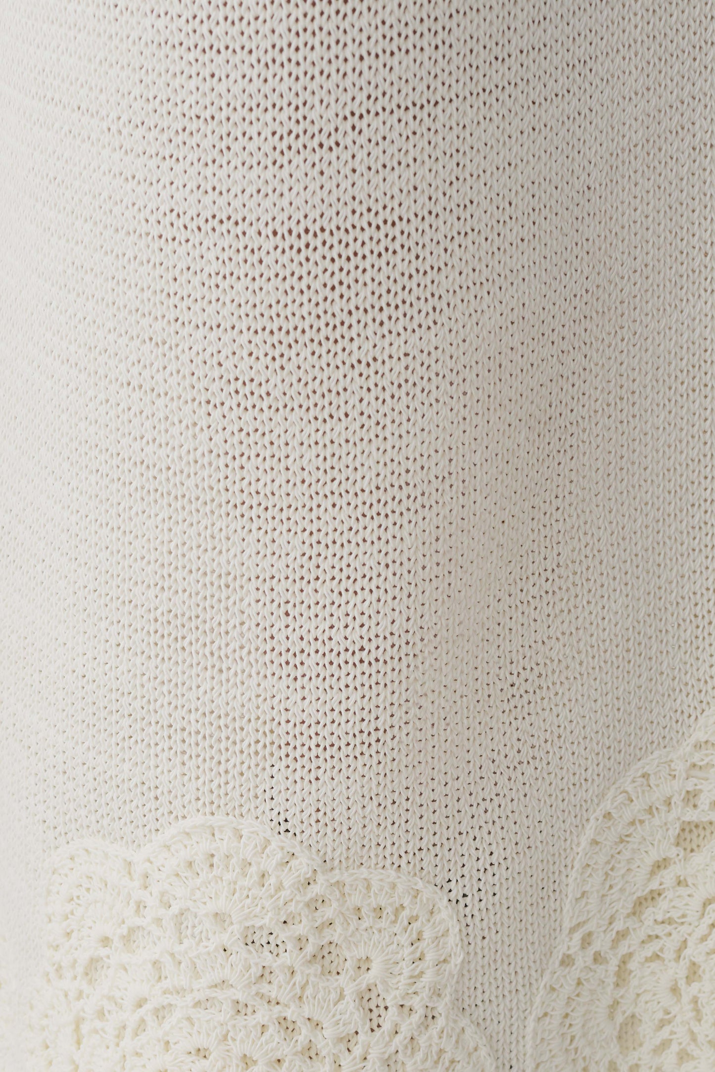 Salley Crochet Halter Longline Top - Ivory