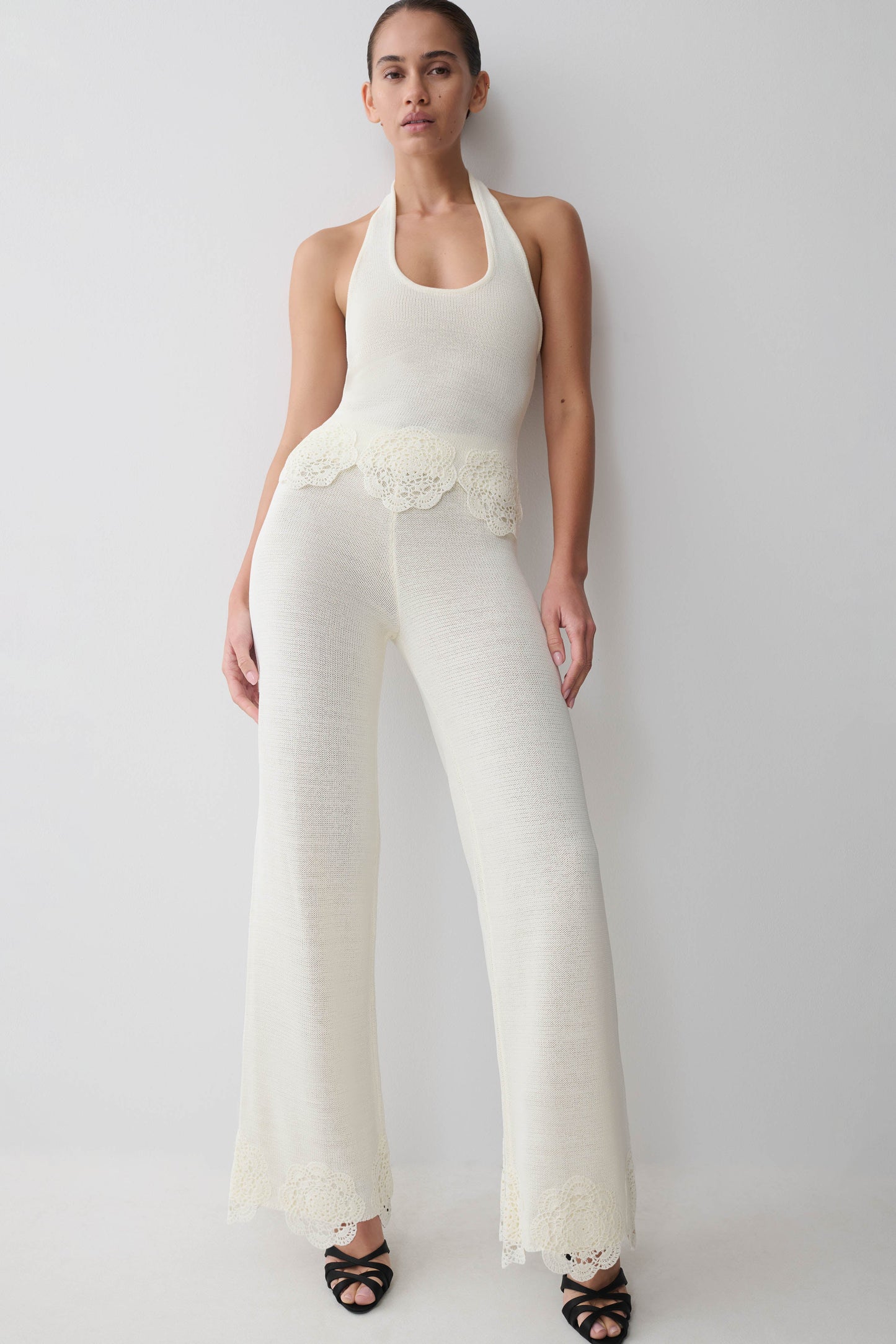 Salley Crochet Pants - Ivory