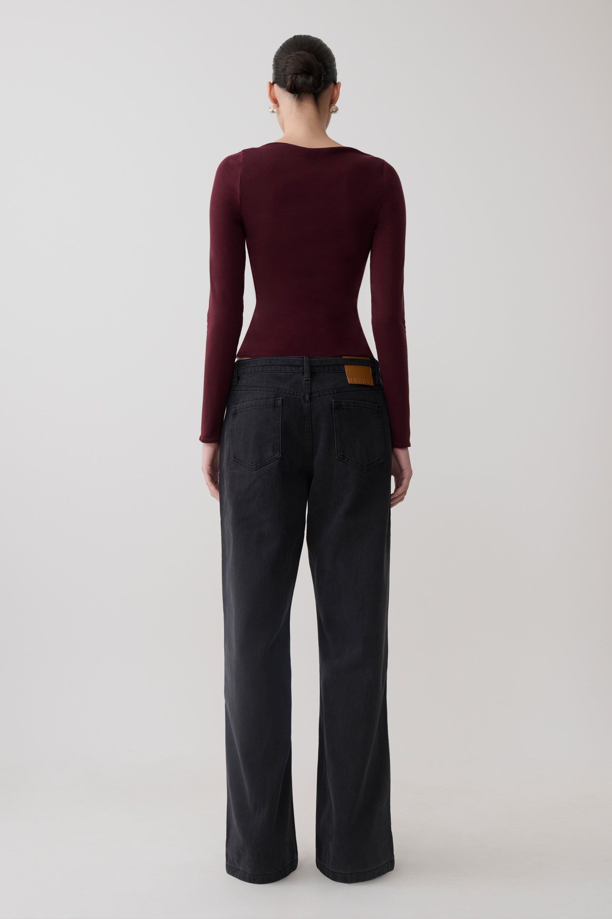Coraline Long Sleeve Sheer Top - Burgundy #7