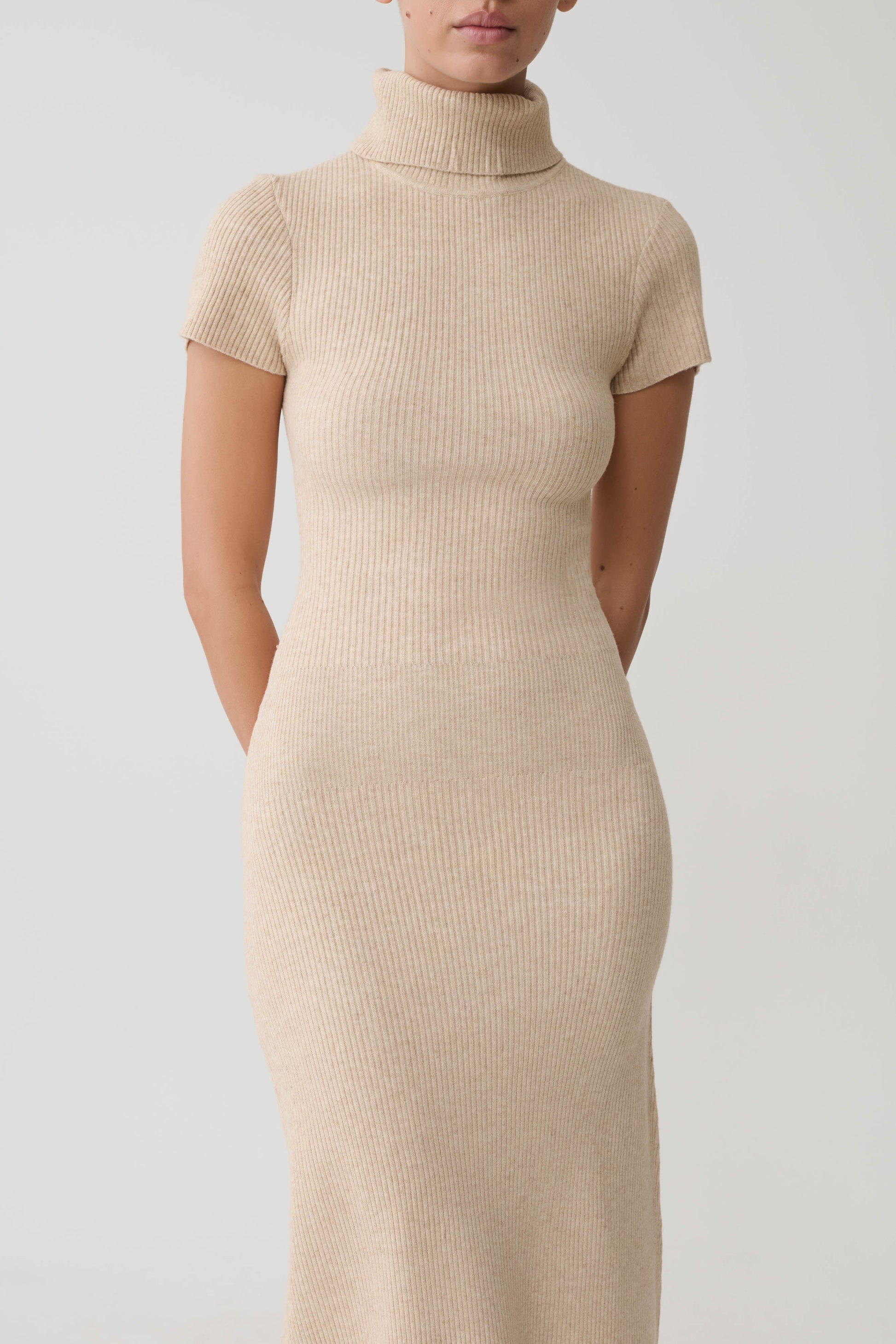 Goldie High Neck Knit Midi Dress