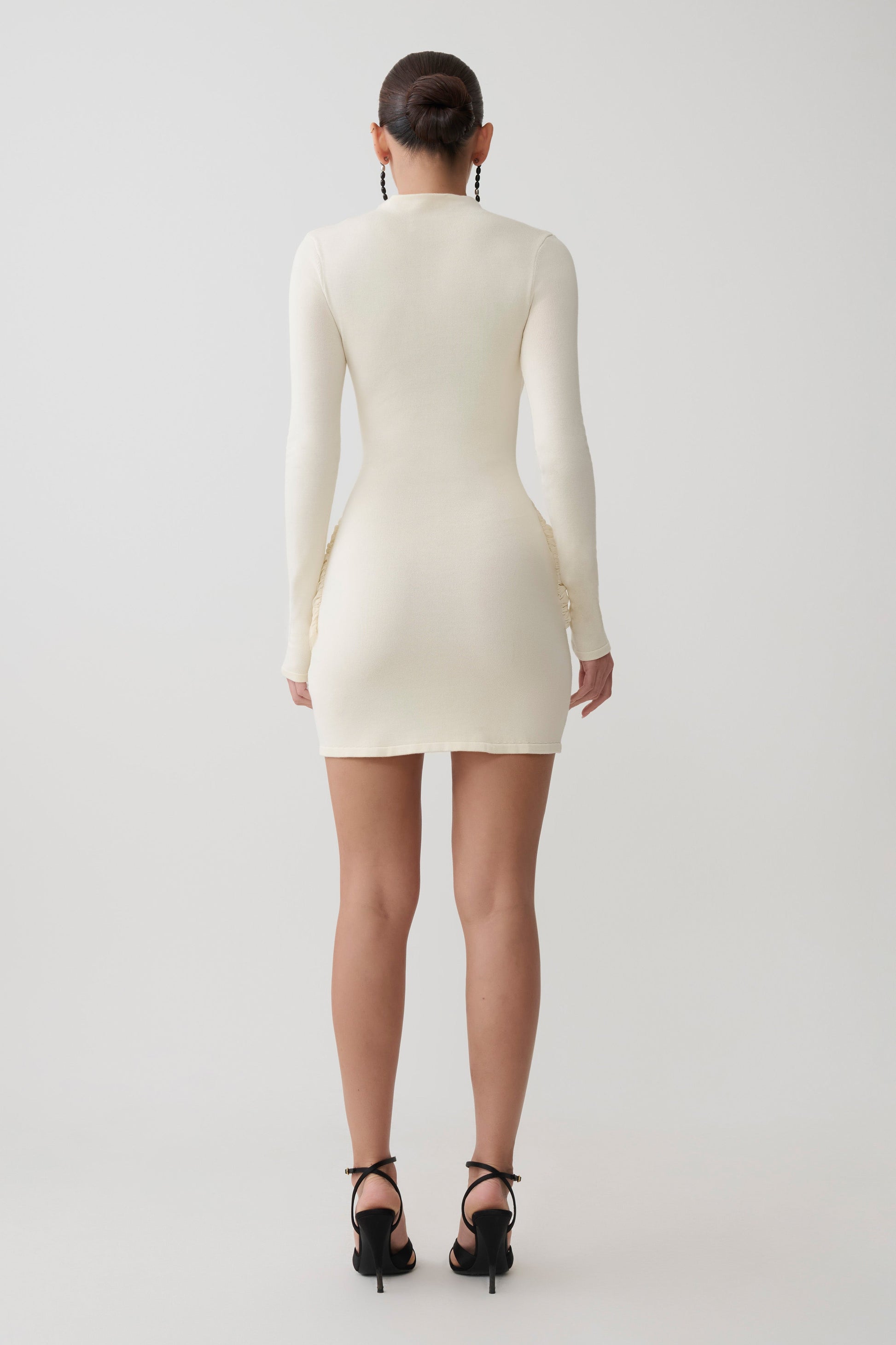 Grayson Knit Chiffon Mini Dress - Buttercream #2