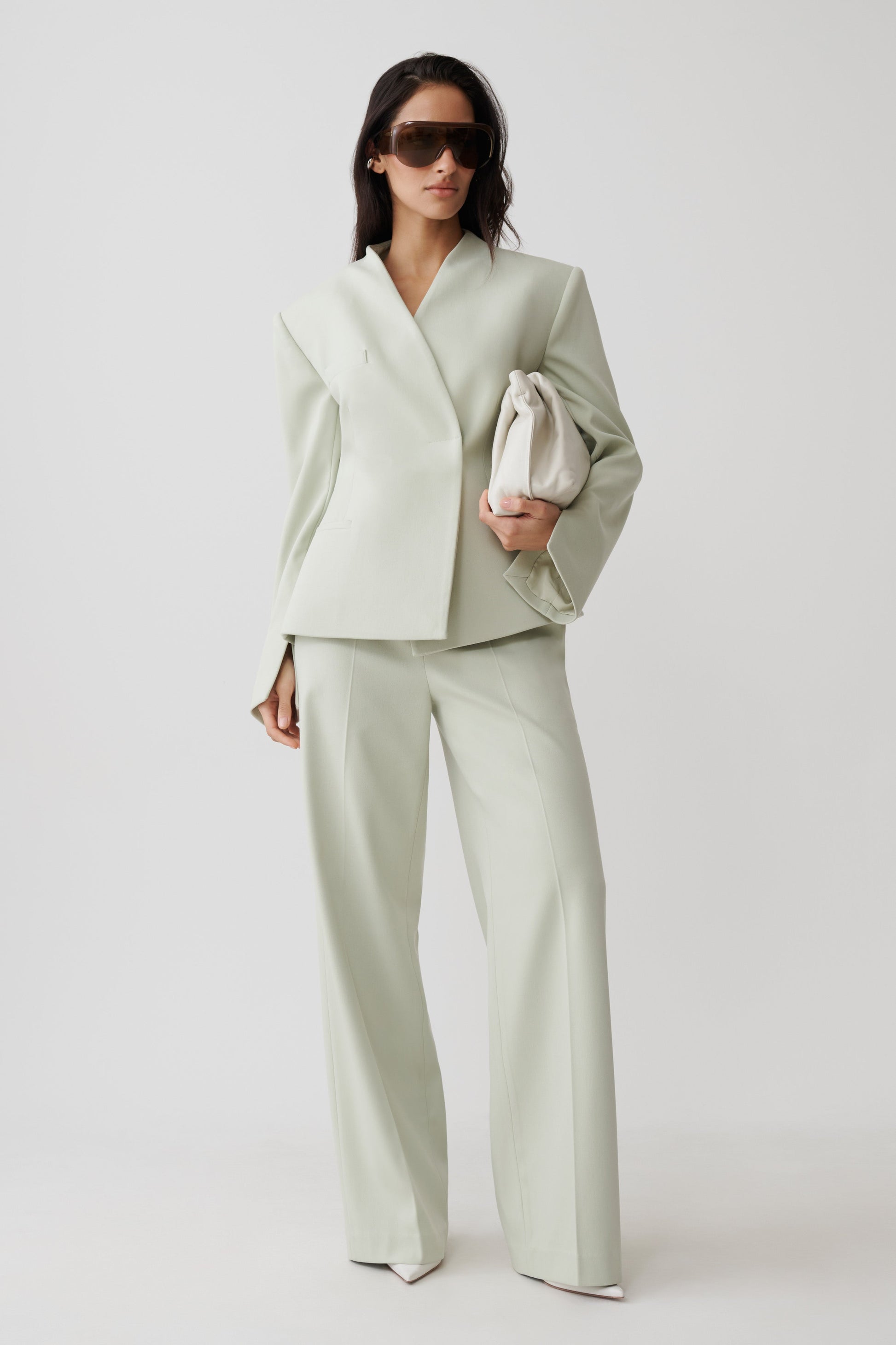 Katherine Suiting Structured Blazer - Sage #2