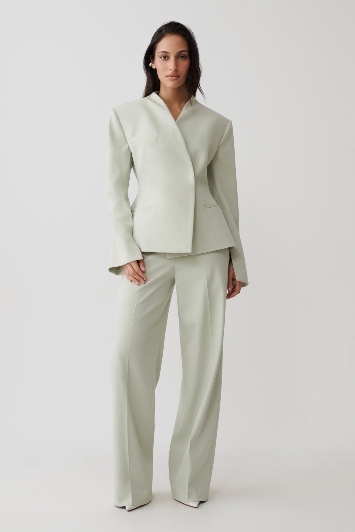 Katherine Suiting Straight Leg Pants - Sage