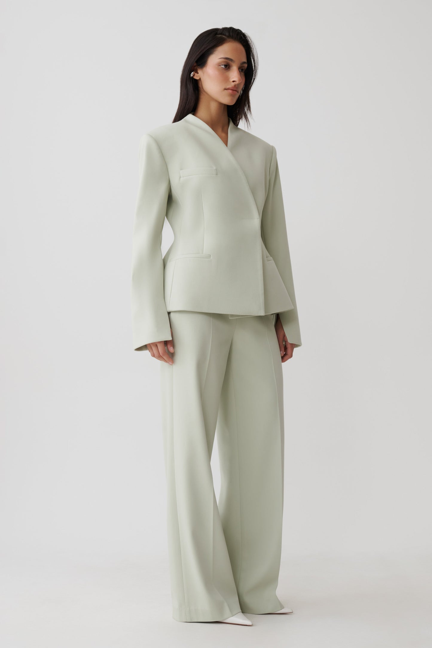 Katherine Suiting Structured Blazer - Sage