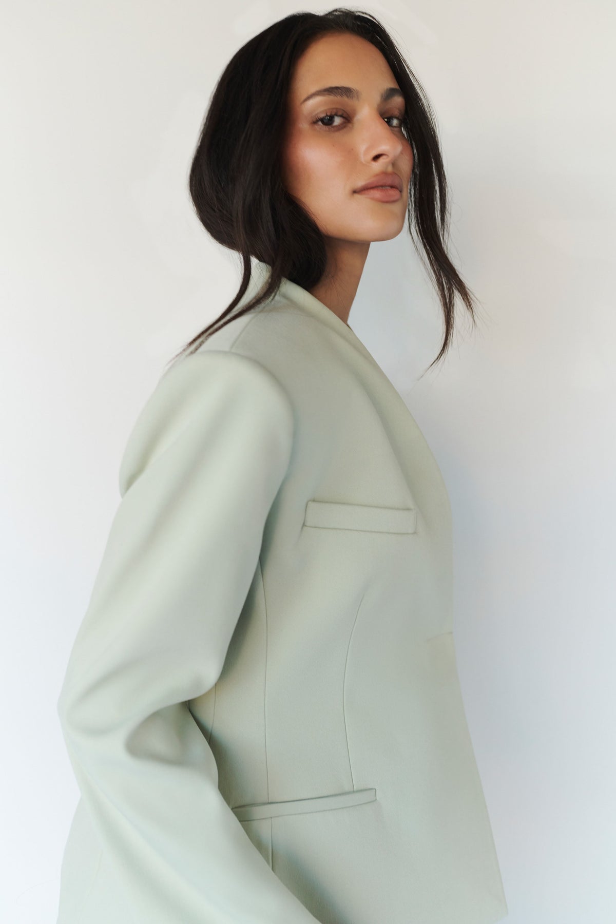 Katherine Suiting Structured Blazer - Sage #3