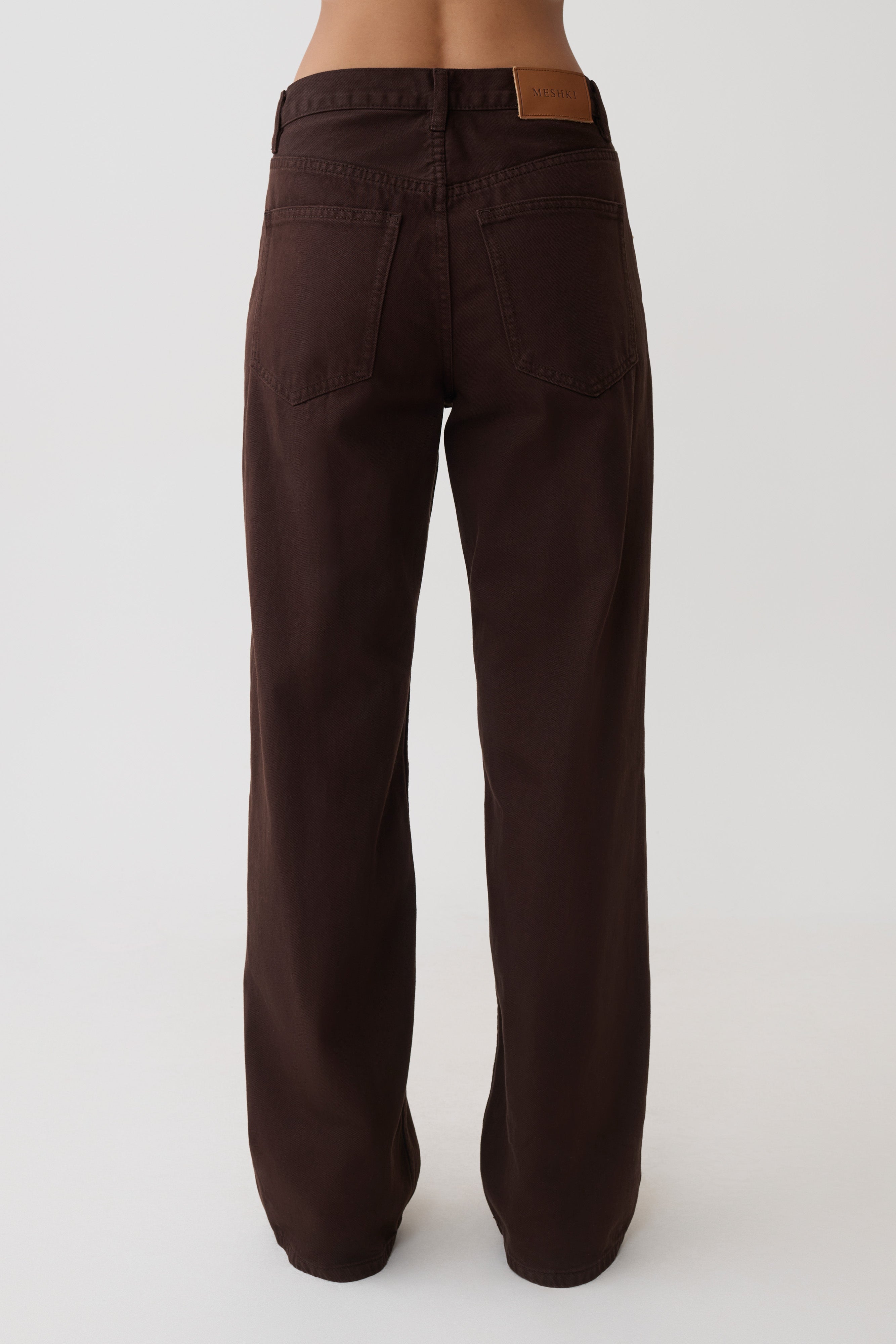 Mannon Mid Rise Denim Jeans - Chocolate | MESHKI US
