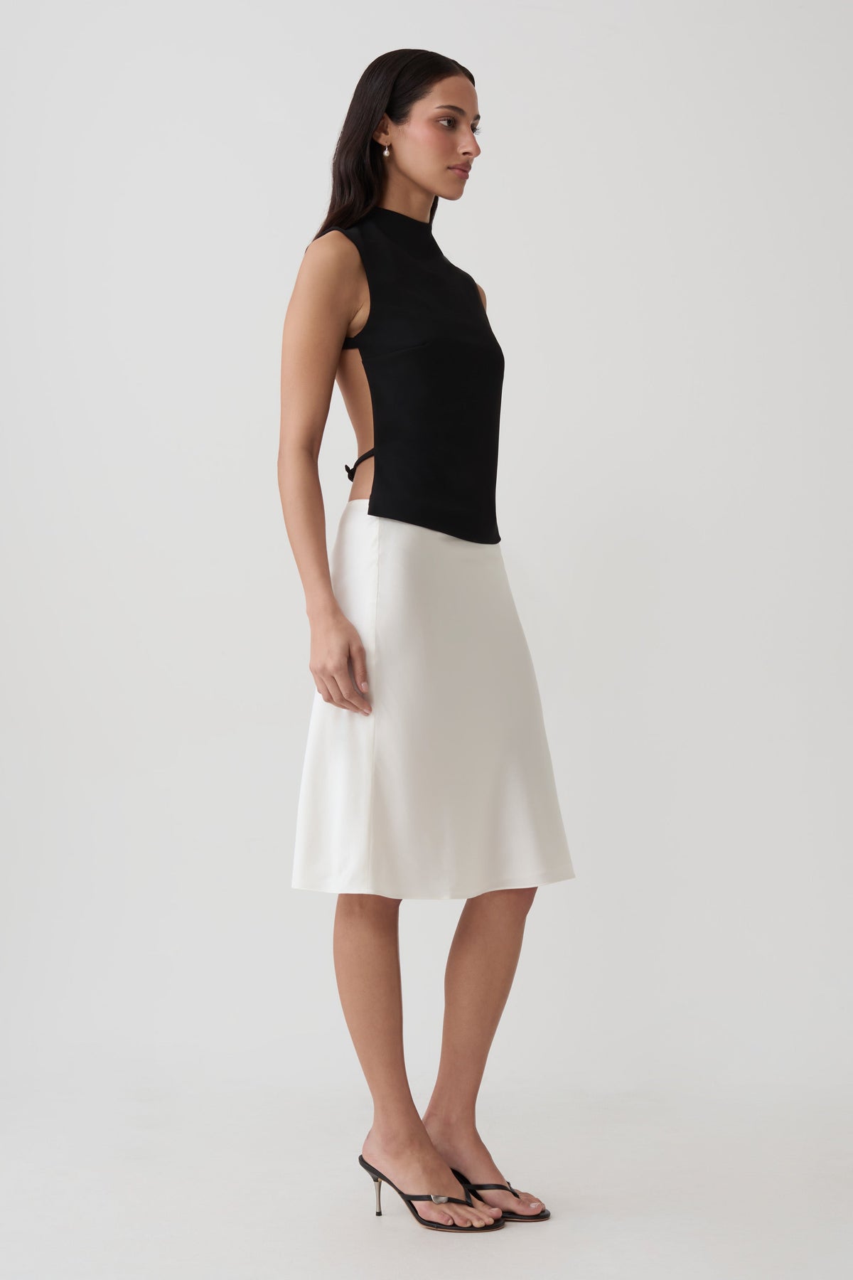 Sofiane Silk Blend Midi Skirt - Ivory #5