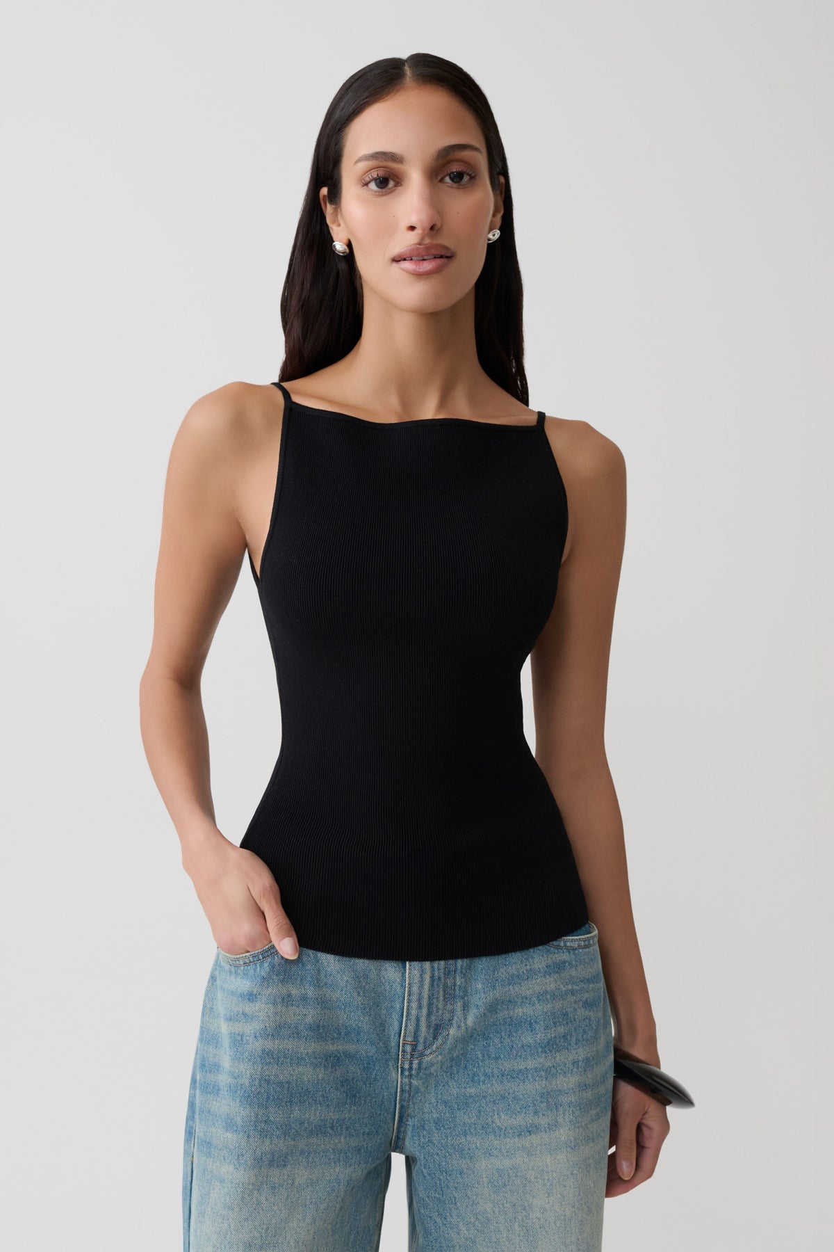 Tara Knit Tank Top - Black #3