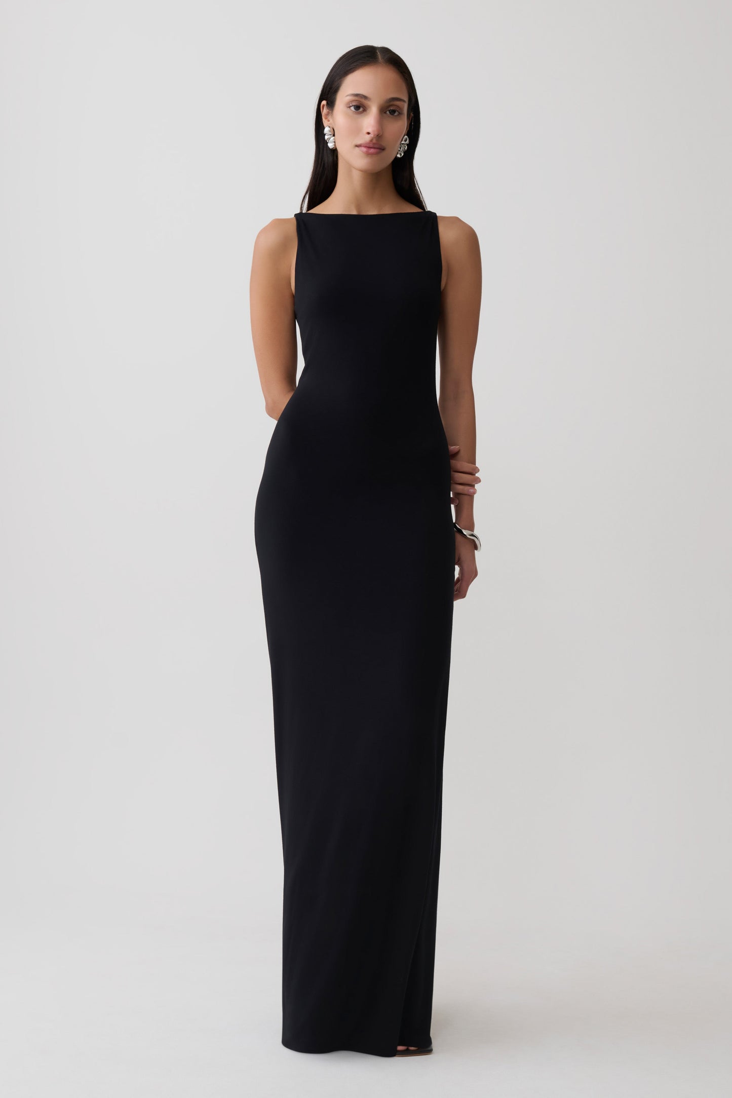 Yura Backless Twist Maxi Dress - Black
