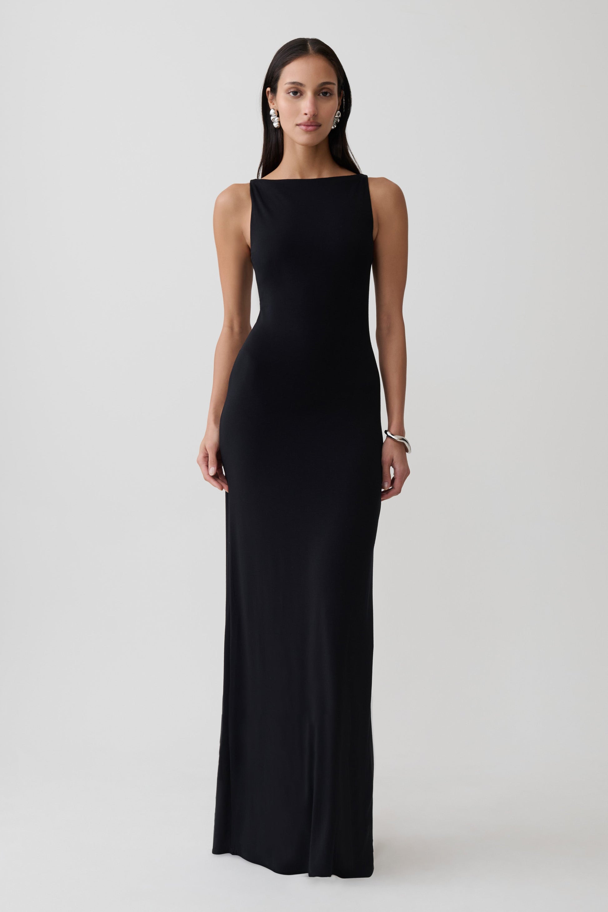 Yura Backless Twist Maxi Dress - Black #5
