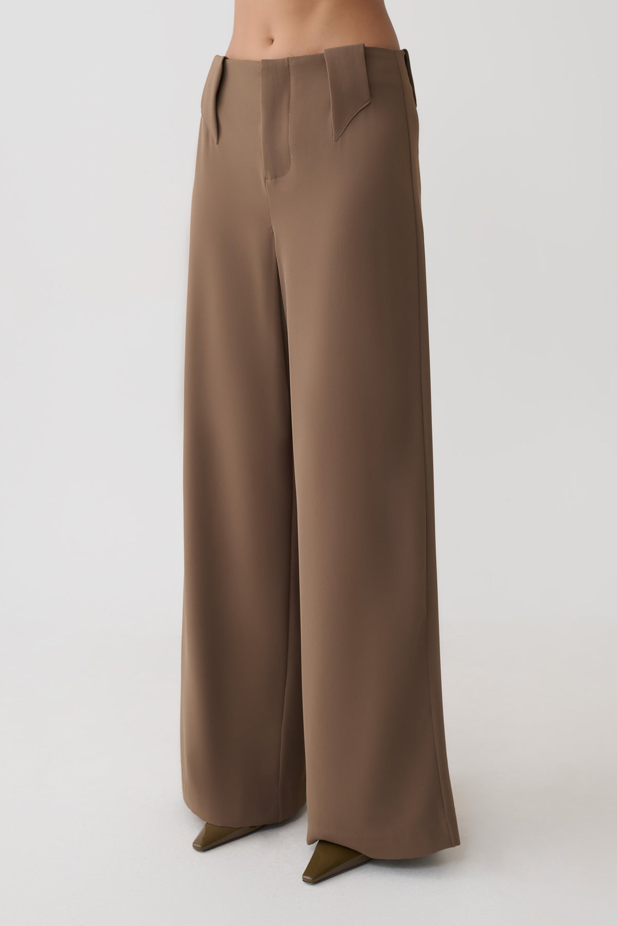 Arlo Wide Leg Suiting Trouser - Cacao Brown #5